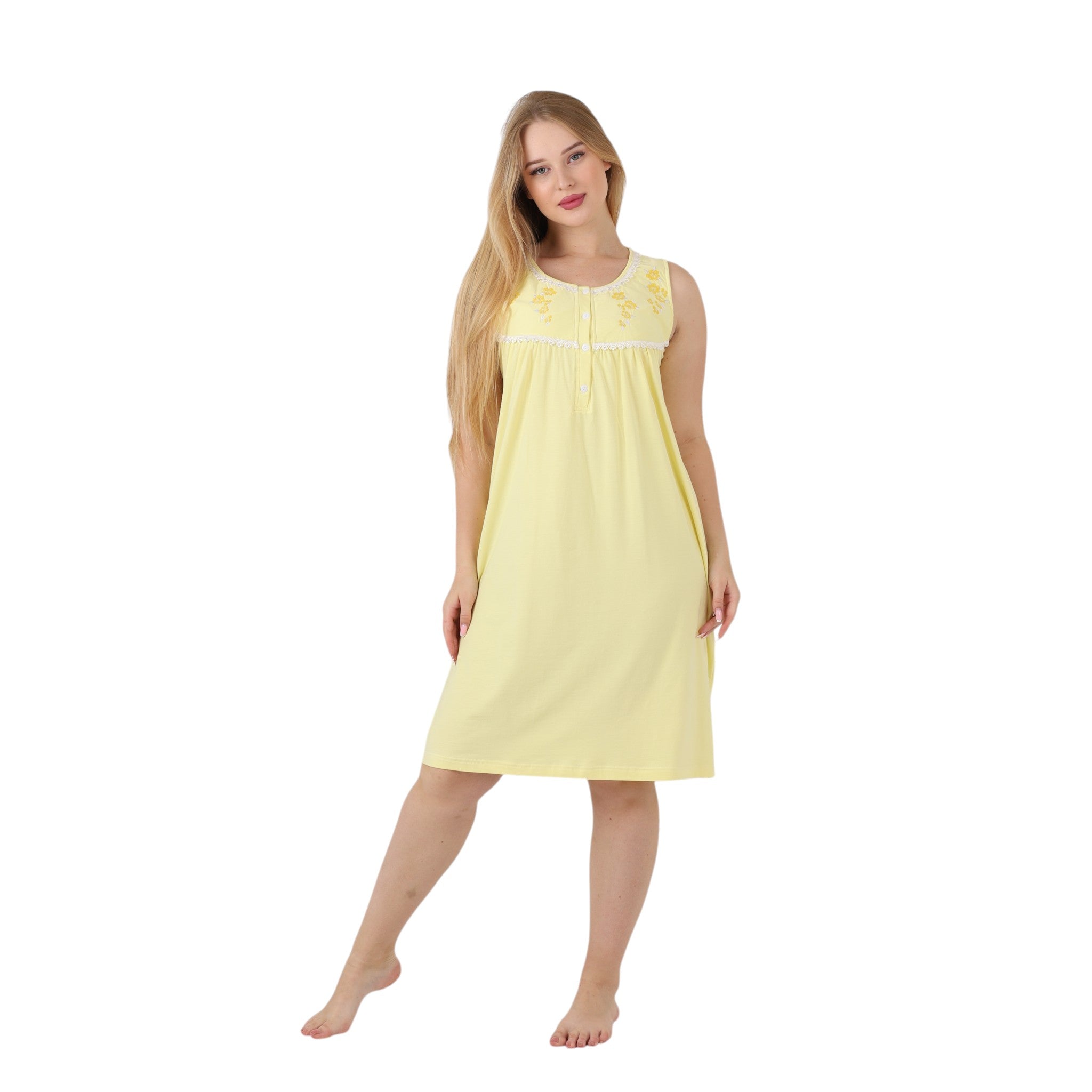 Floral Embroidered Lace Nightgown