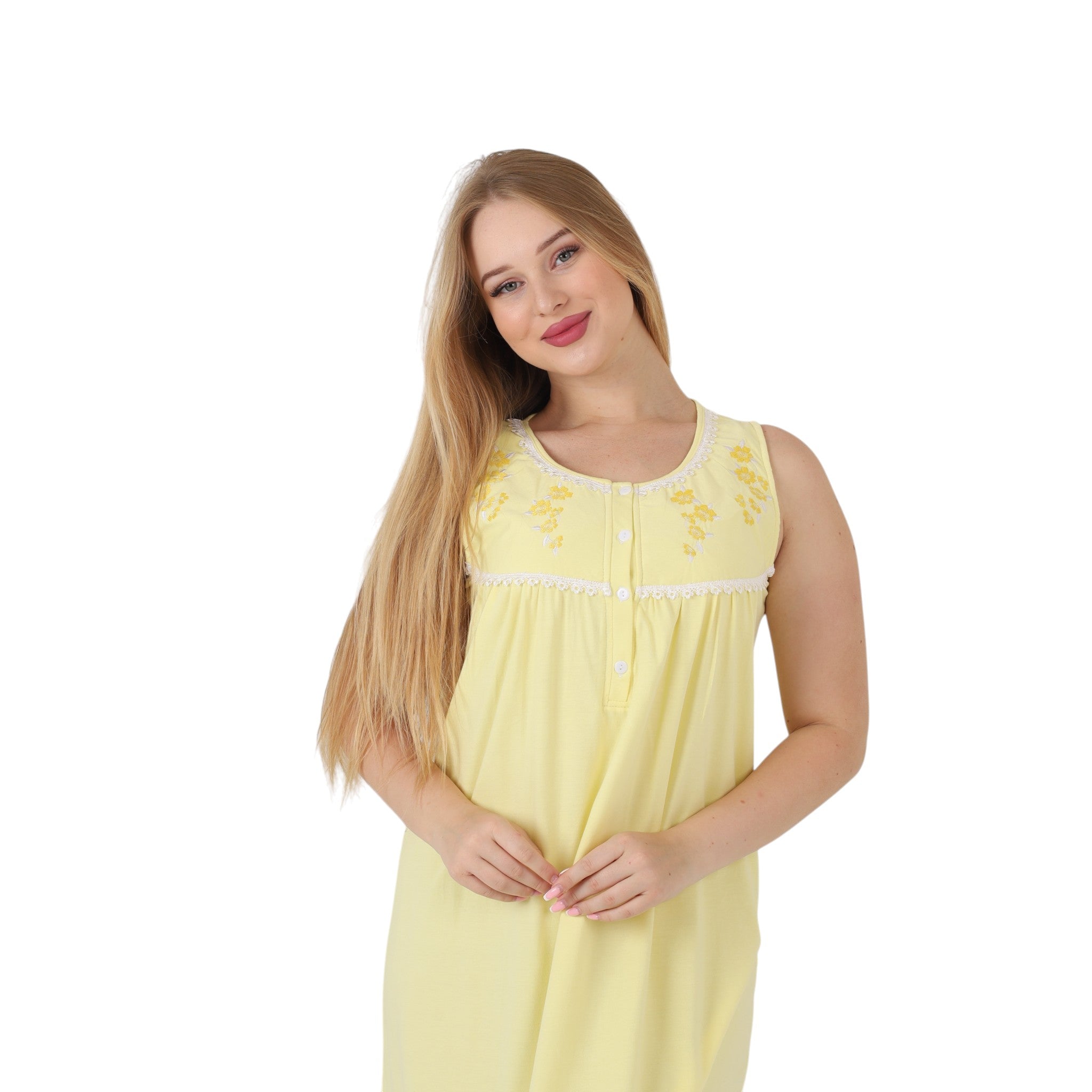 Floral Embroidered Lace Nightgown