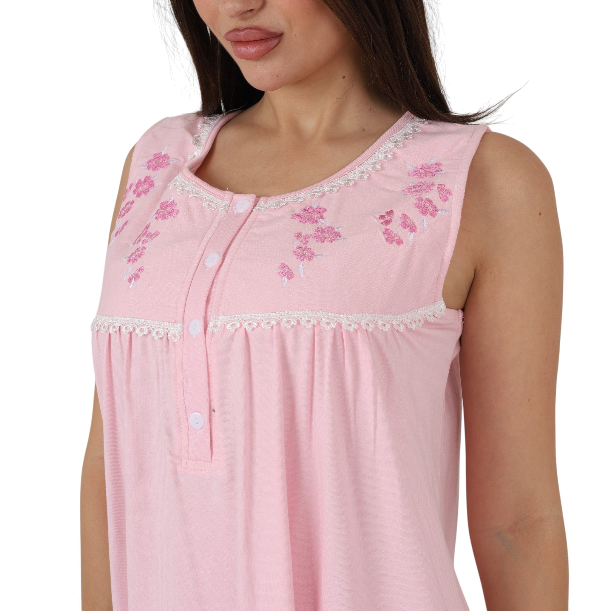 Floral Embroidered Lace Nightgown