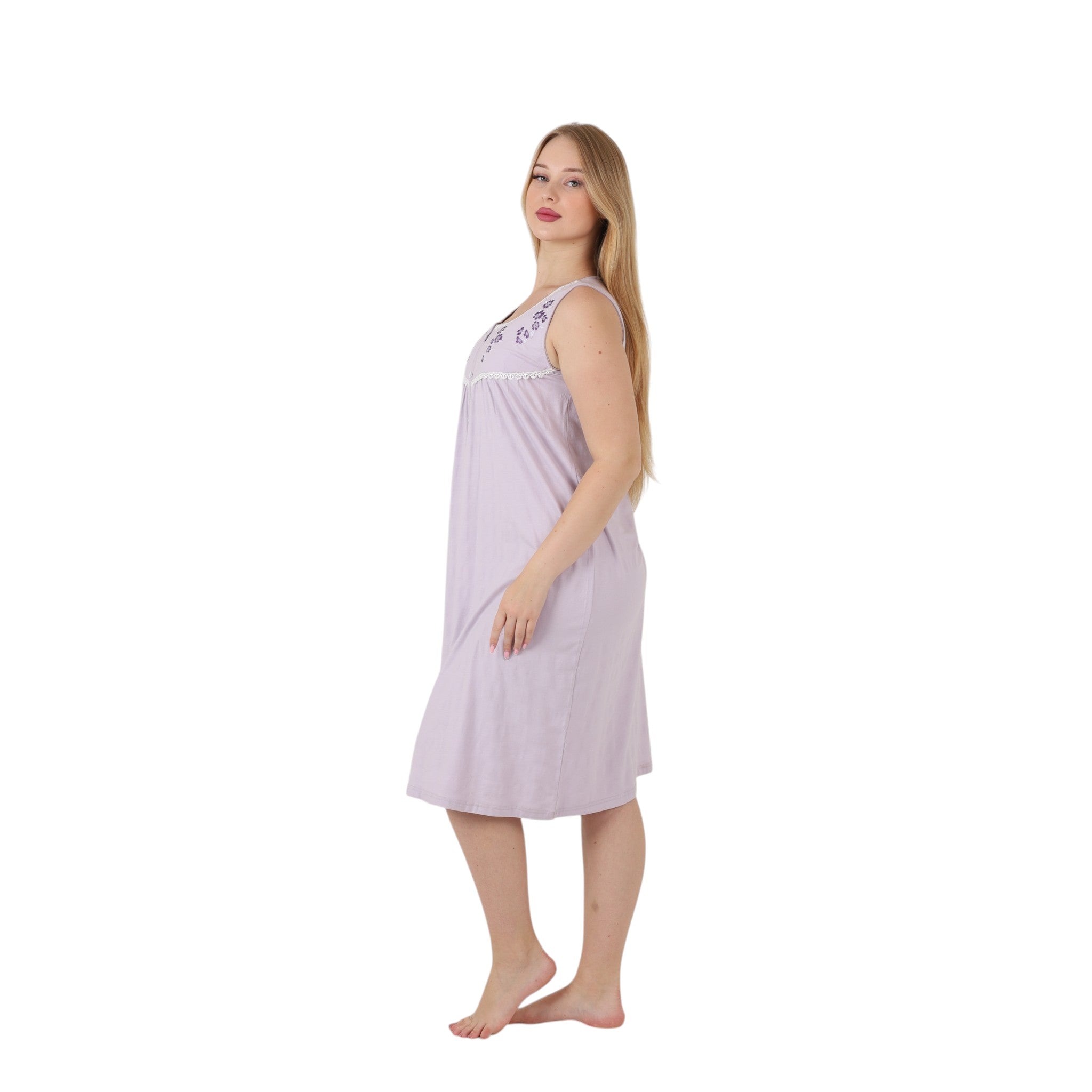 Floral Embroidered Lace Nightgown