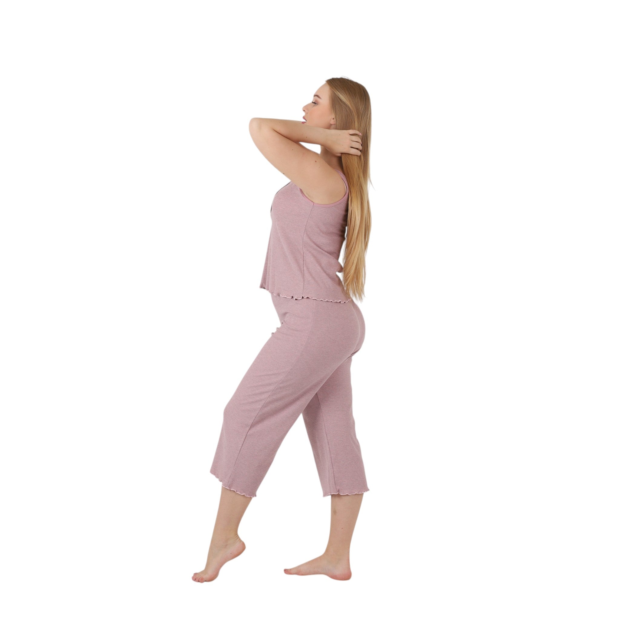 Modern Button Capri Pajama Set