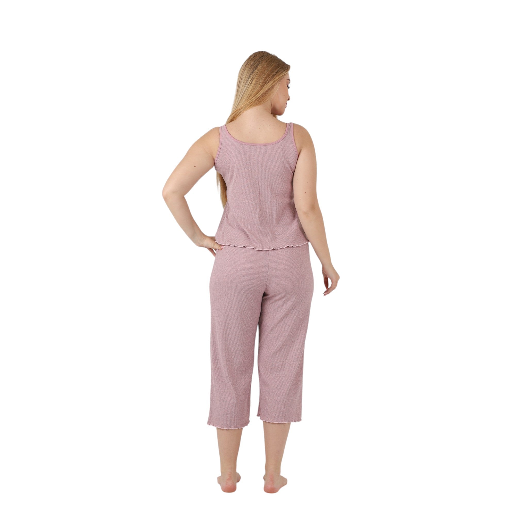 Modern Button Capri Pajama Set