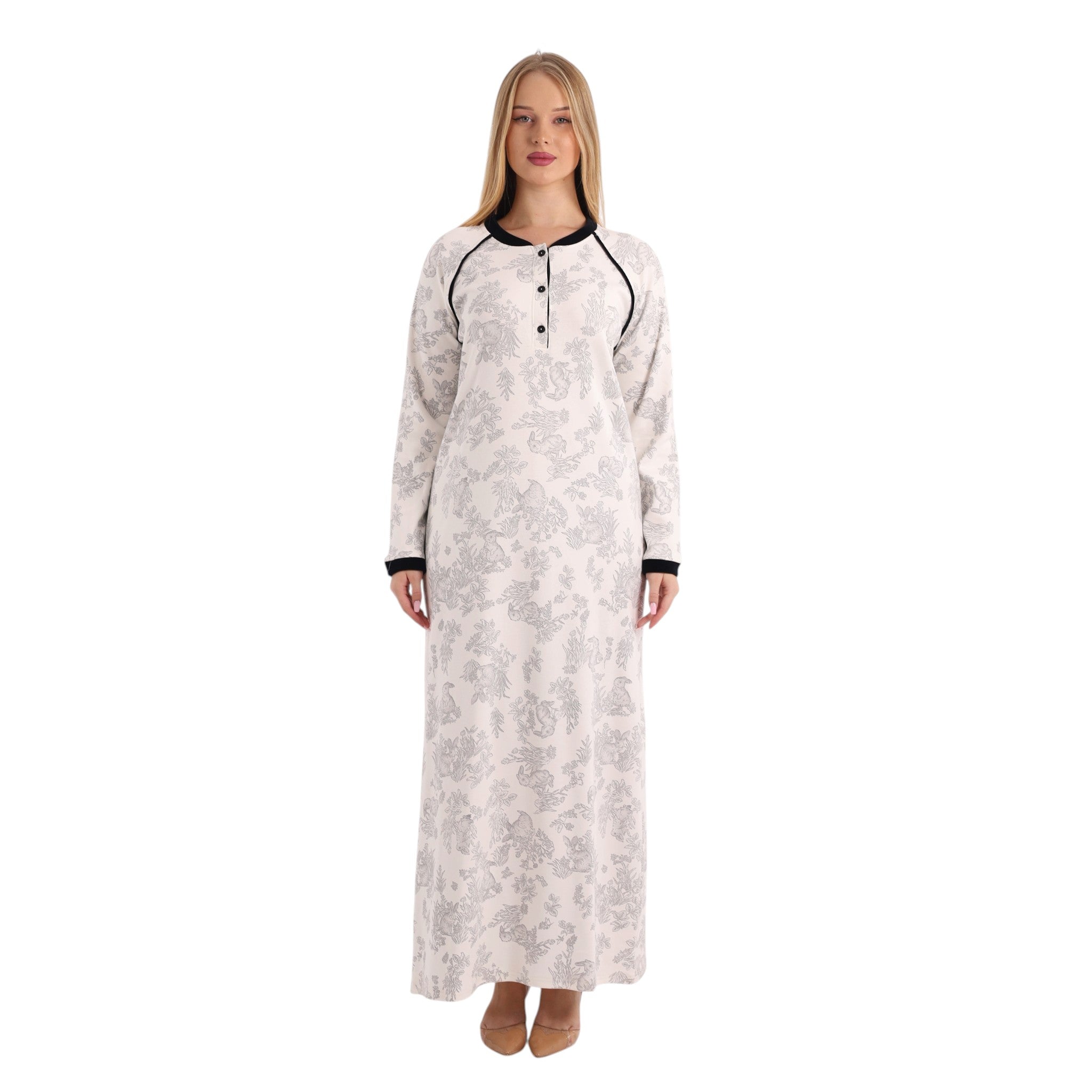 Elegant Printed Long Abaya | FW26