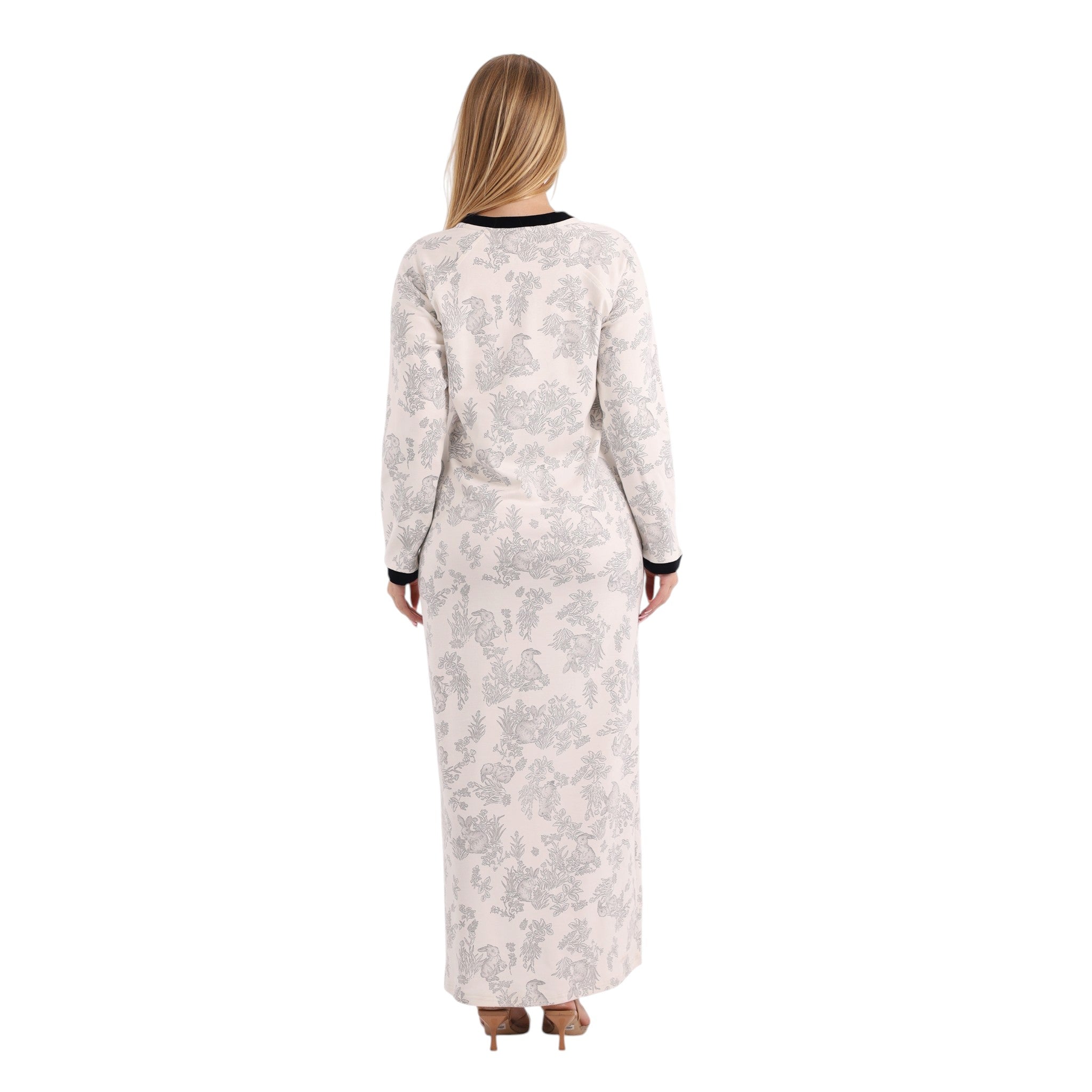 Elegant Printed Long Abaya | FW26