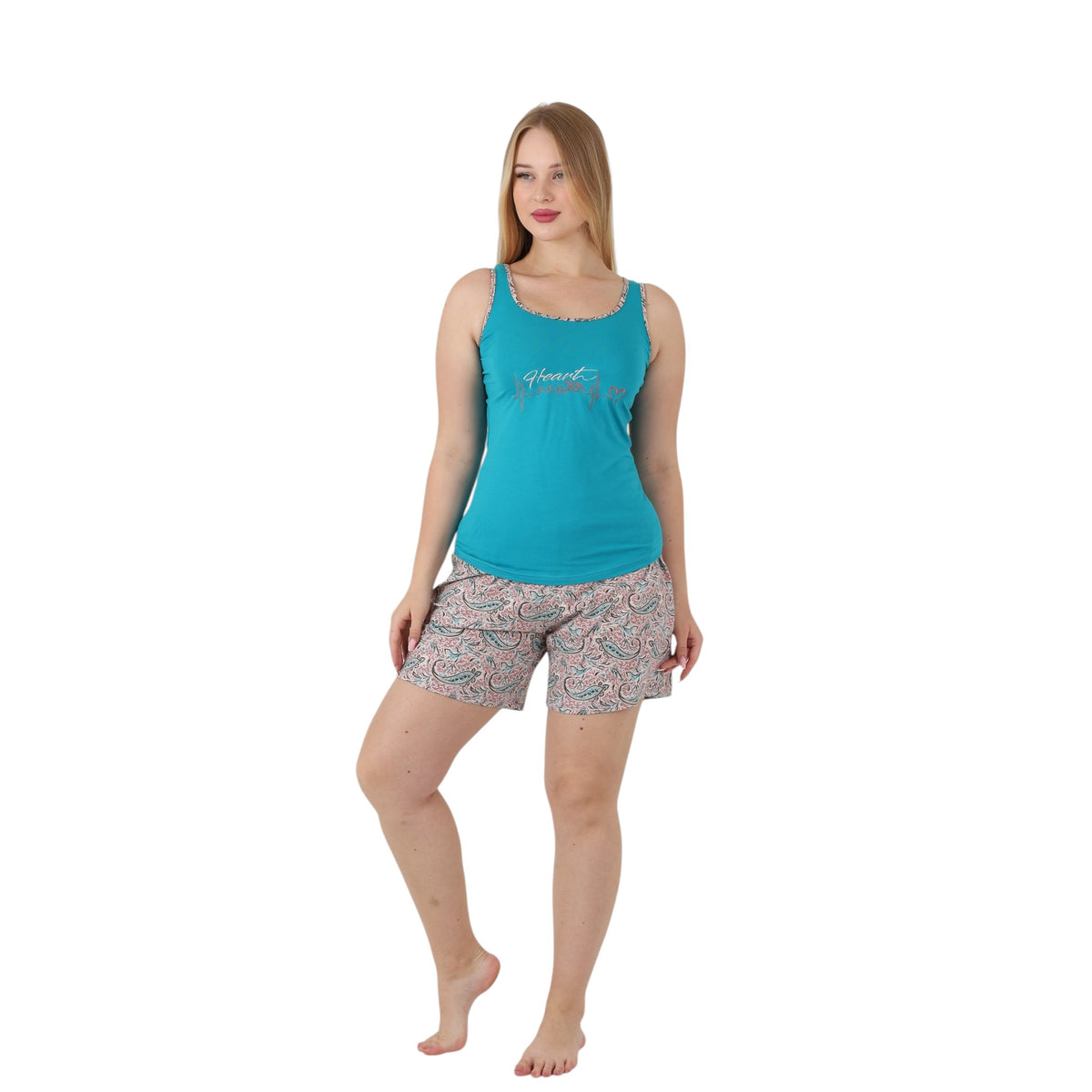 Printed Tank Shorts Pajama Set