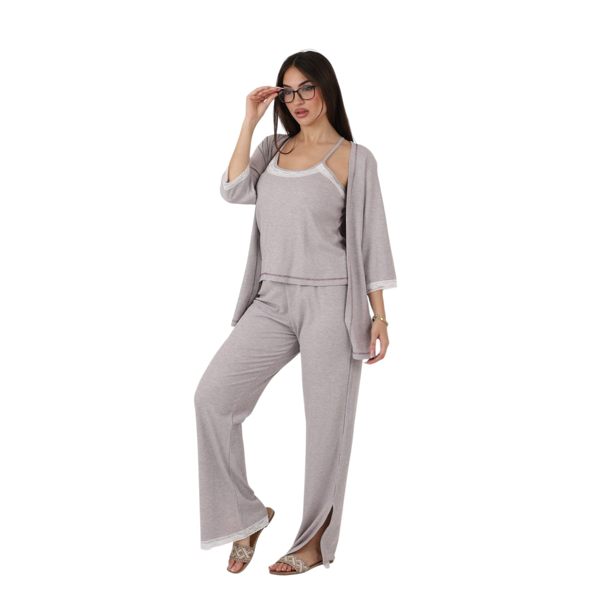 3 pcs Pajama Set + Robe