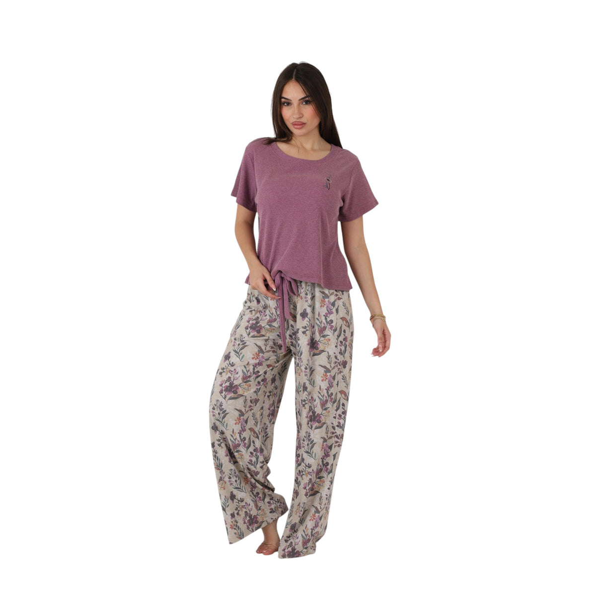 Floral Wide-Leg Pajama Set