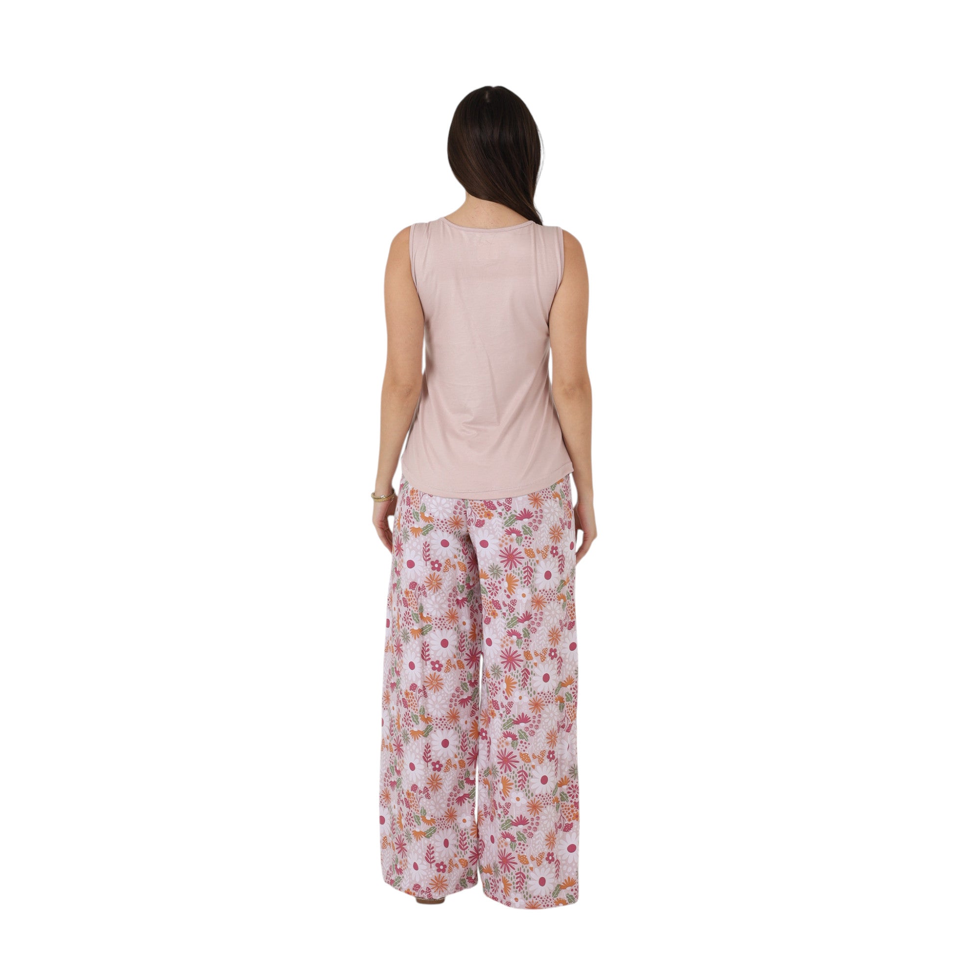 Printed Wide-Leg Pajama Set