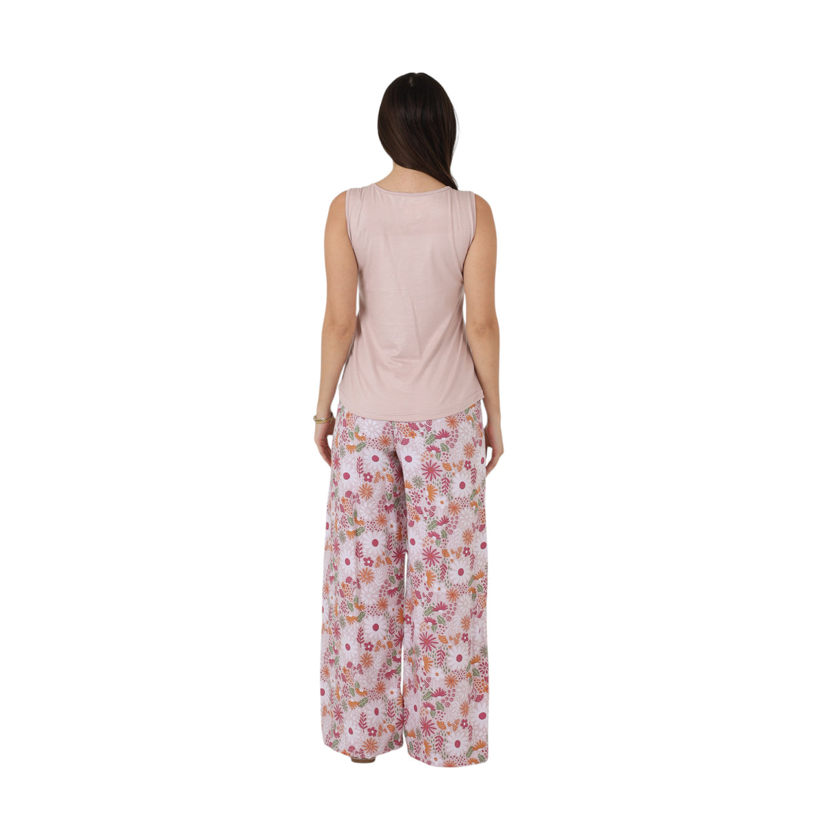 Printed Wide-Leg Pajama Set