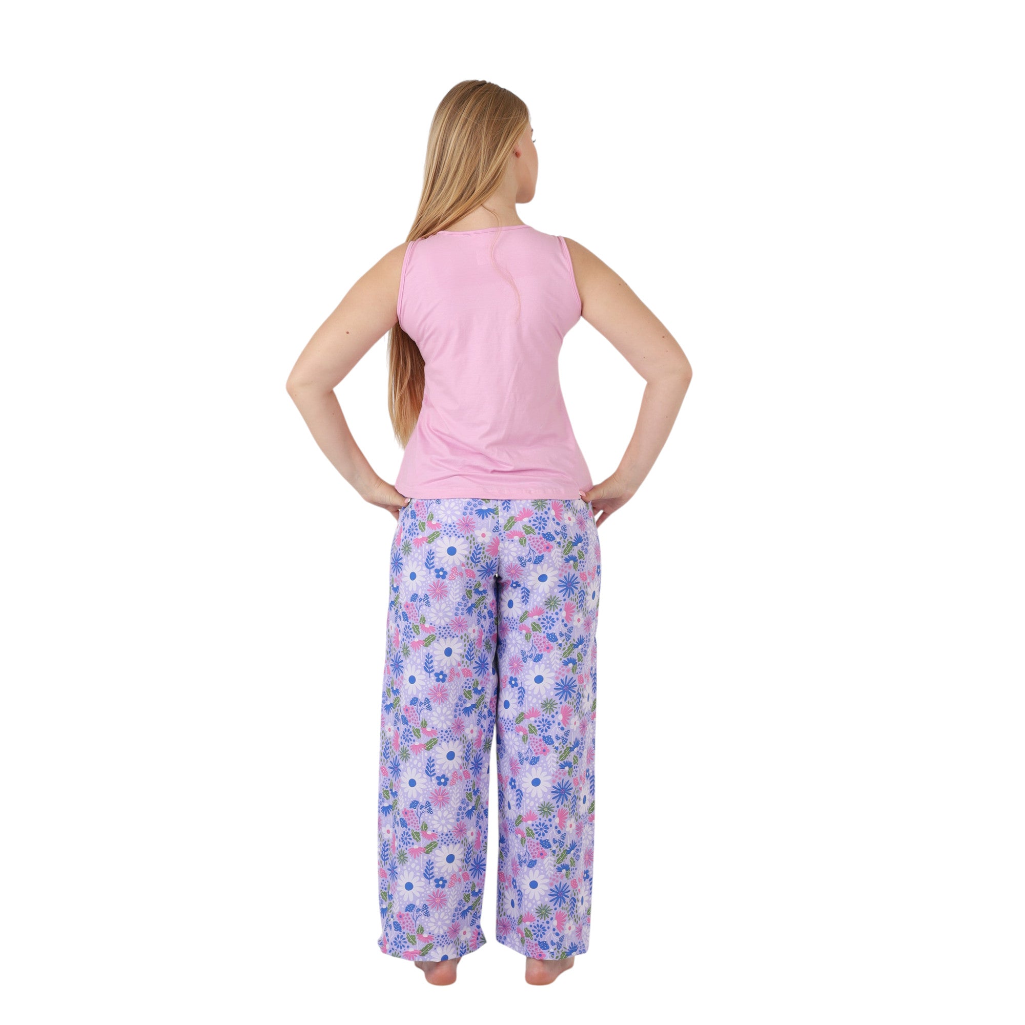 Printed Wide-Leg Pajama Set
