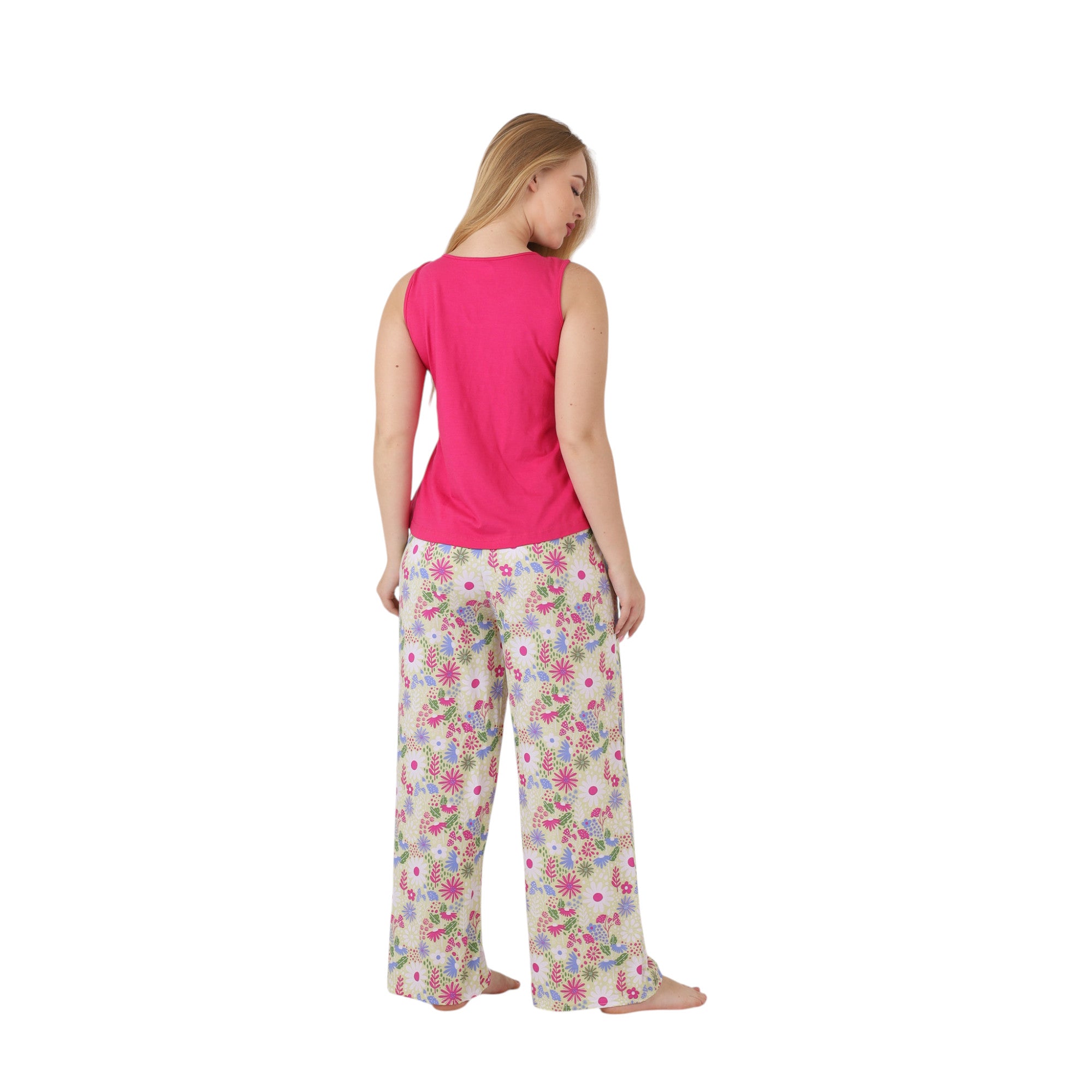 Printed Wide-Leg Pajama Set