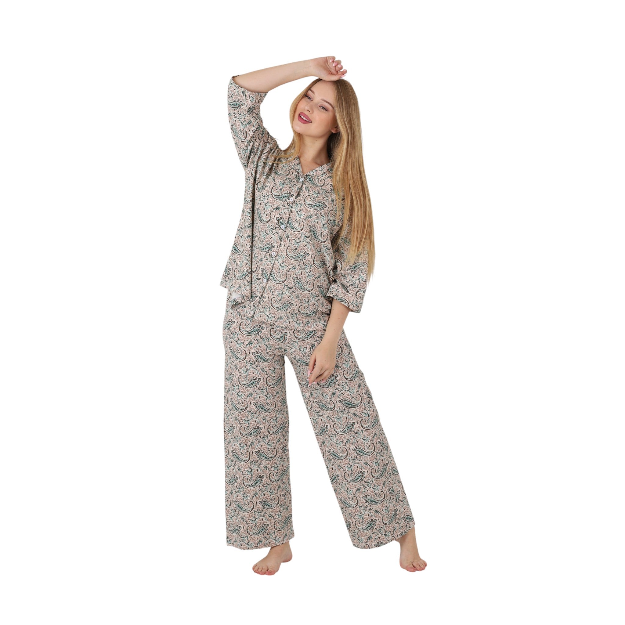 Classic Paisley Button-Up Pajama