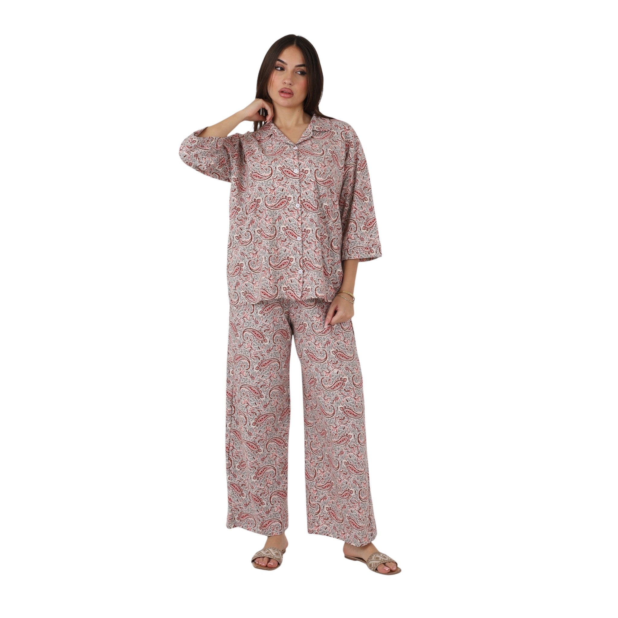 Classic Paisley Button-Up Pajama