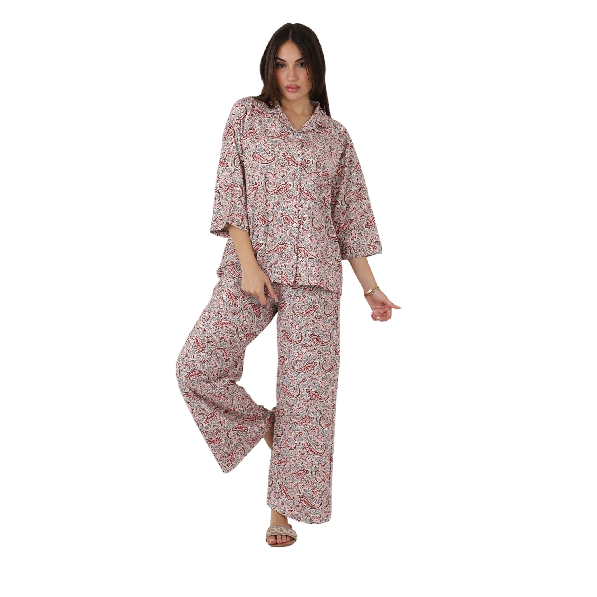 Classic Paisley Button-Up Pajama
