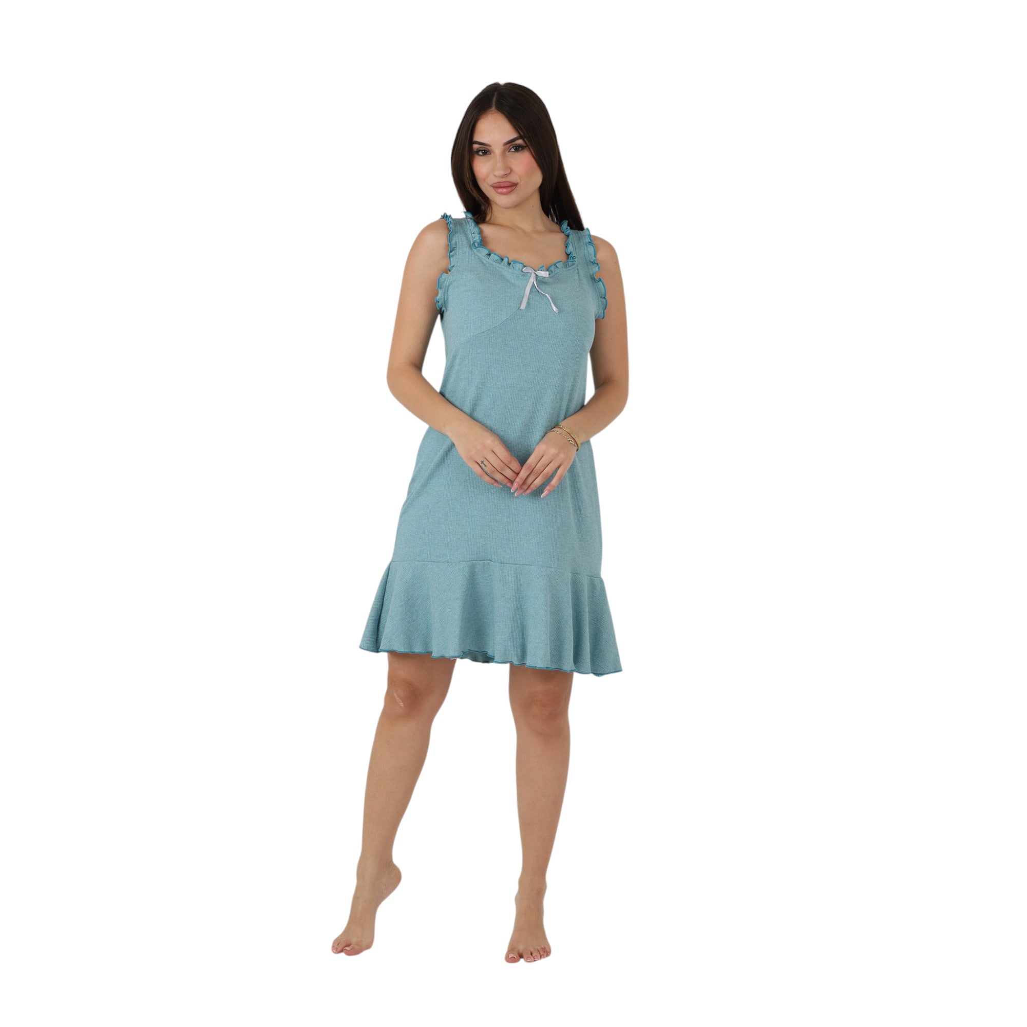 Ribbed Sleeveless Nightgown