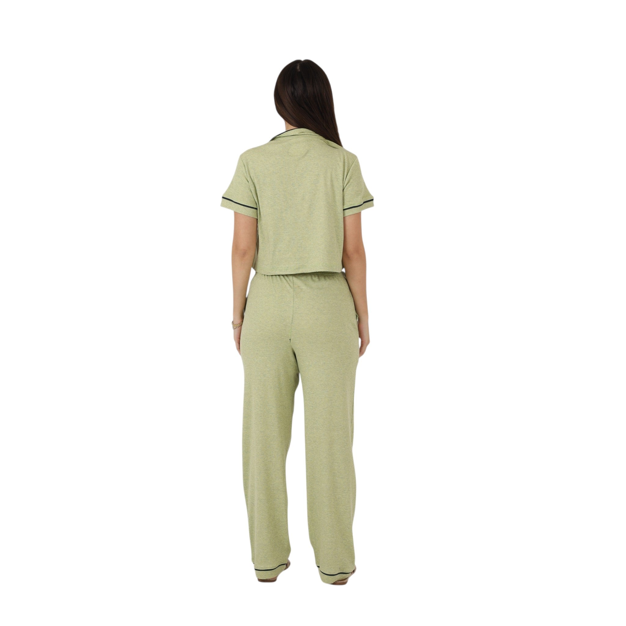Elegant Buttoned Cotton Pajama Set