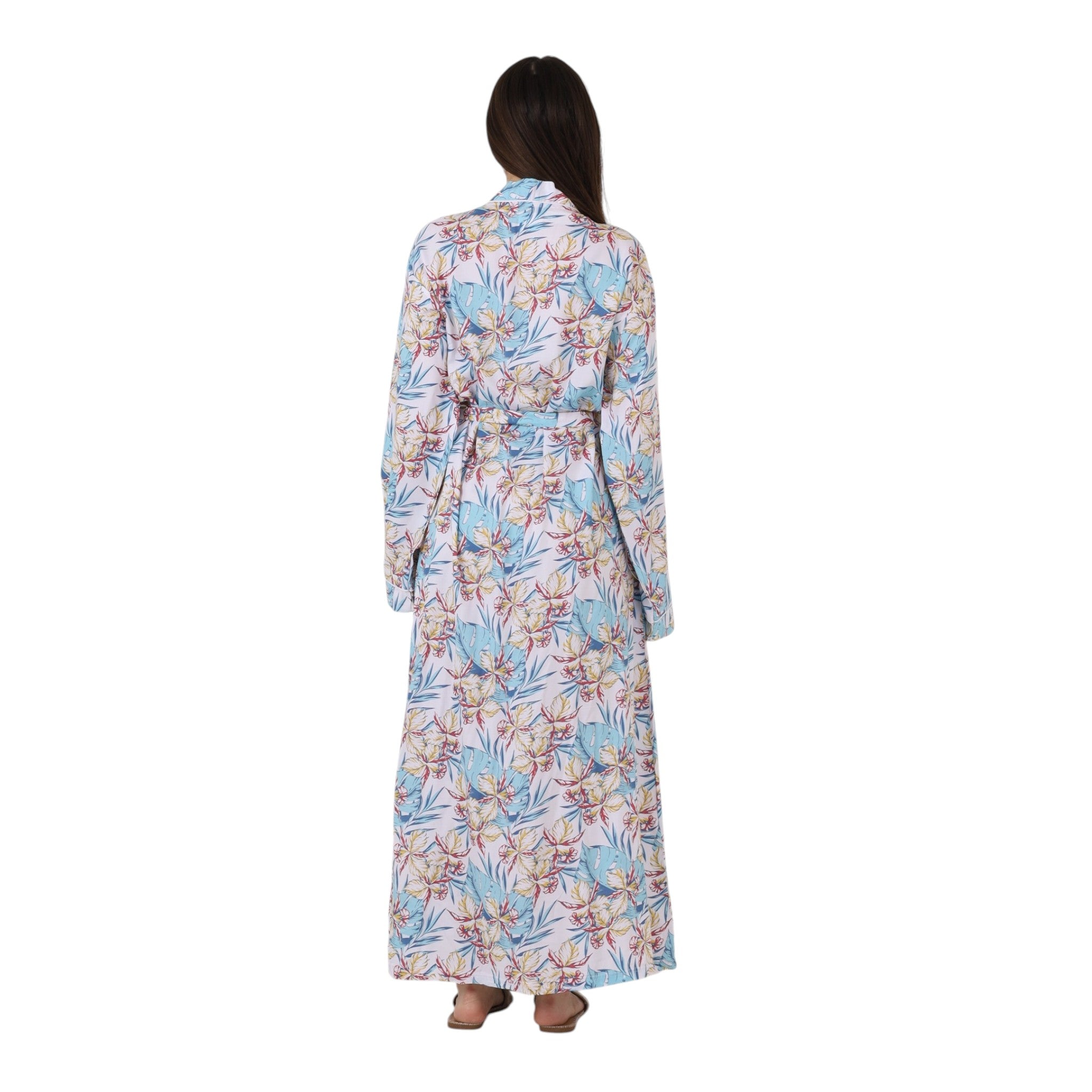 Tropical Printed Belted Robe