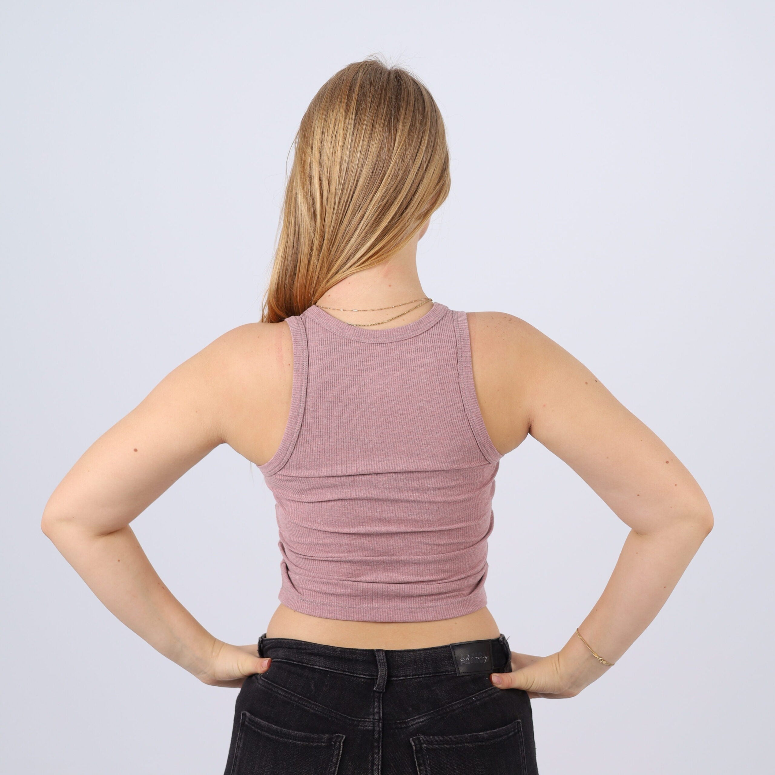Cotton Ribbed Sleeveless Crop Top – Casual Fitted Tank for Women