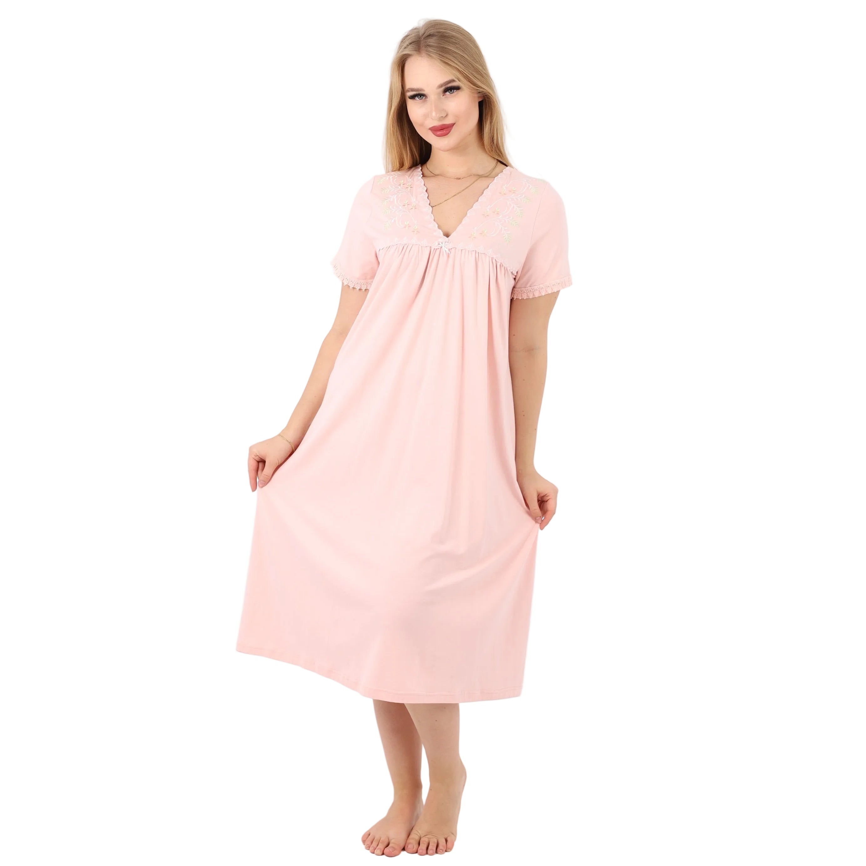 Embroidery Floral Nightgown