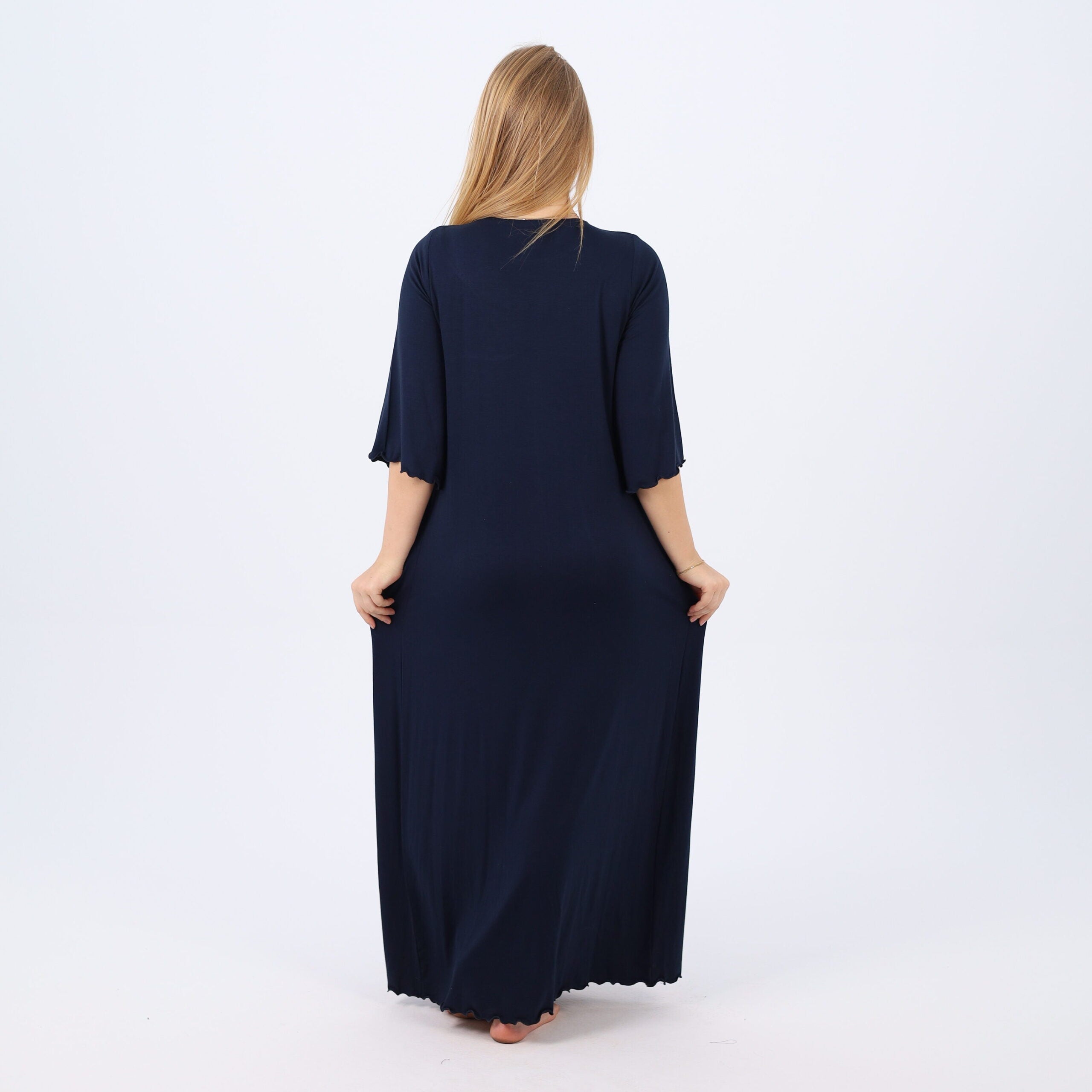 Embroidered cotton maxi nightgown