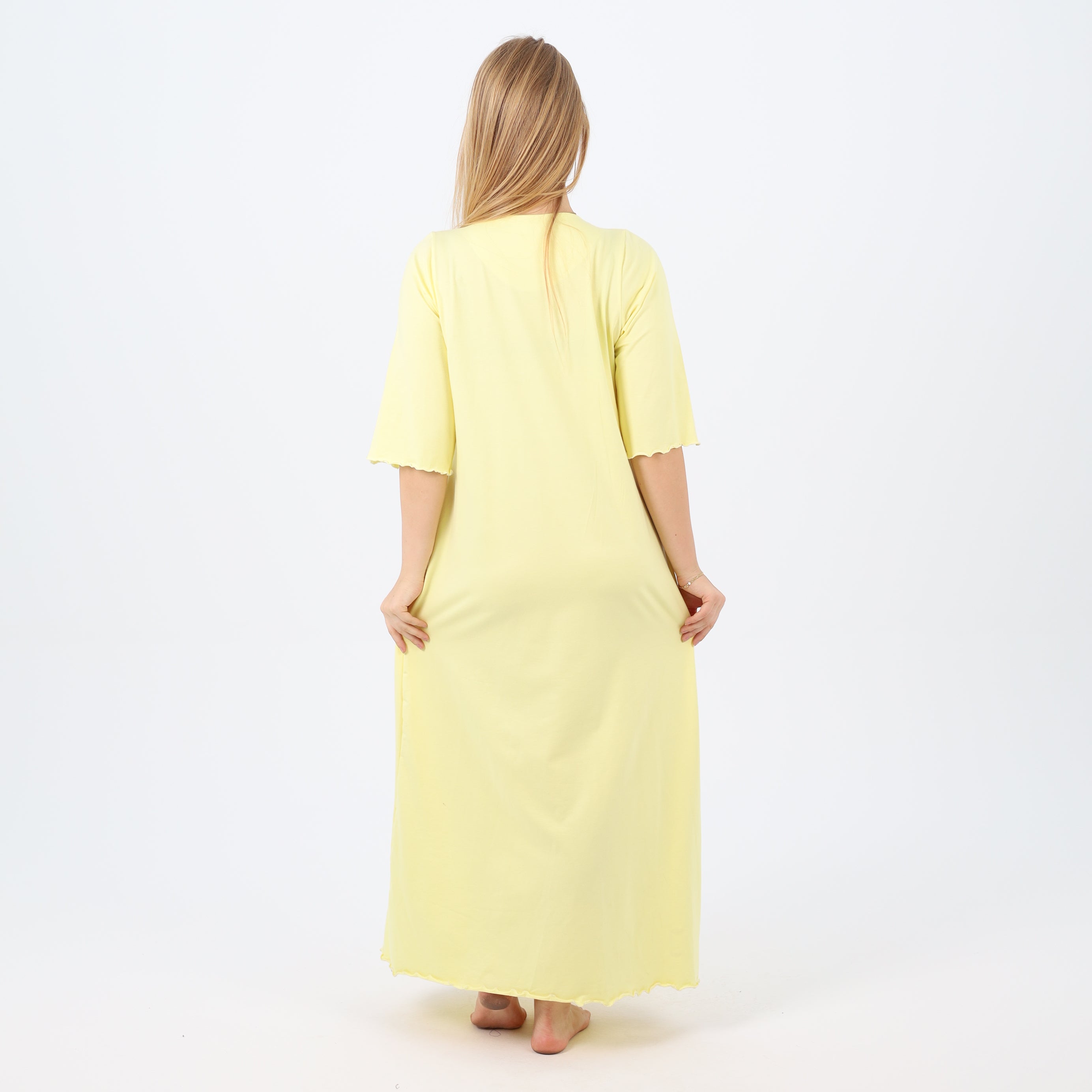 Embroidered cotton maxi nightgown