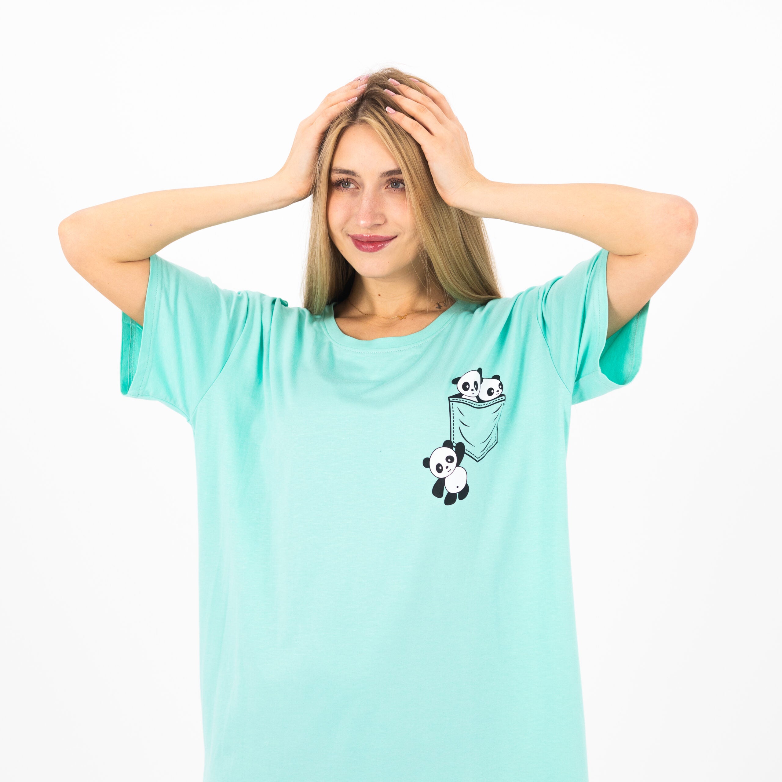 Cotton Nightdress with Cute Panda Print