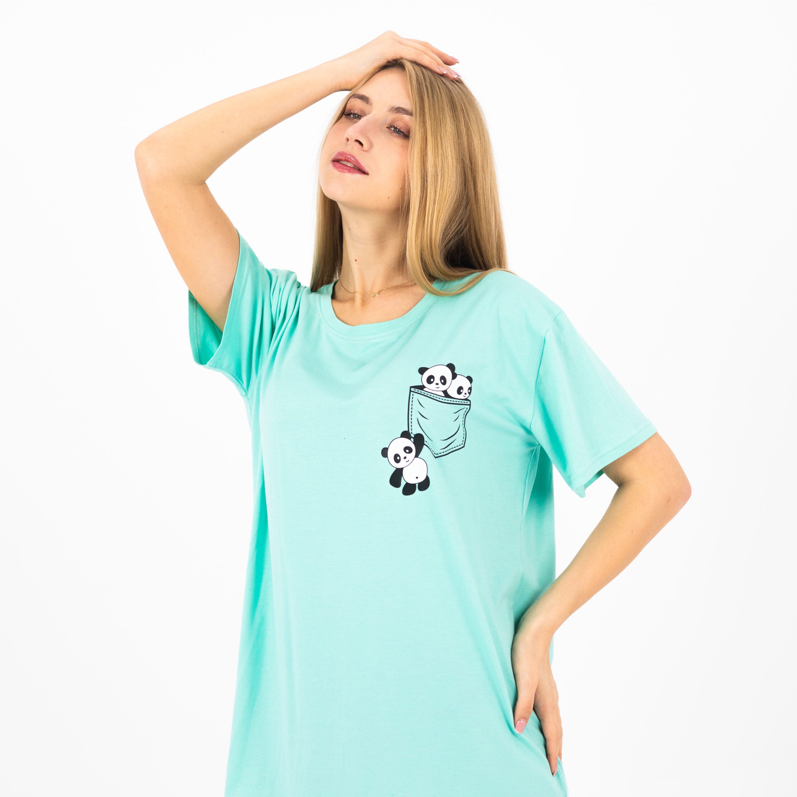 Cotton Nightdress with Cute Panda Print