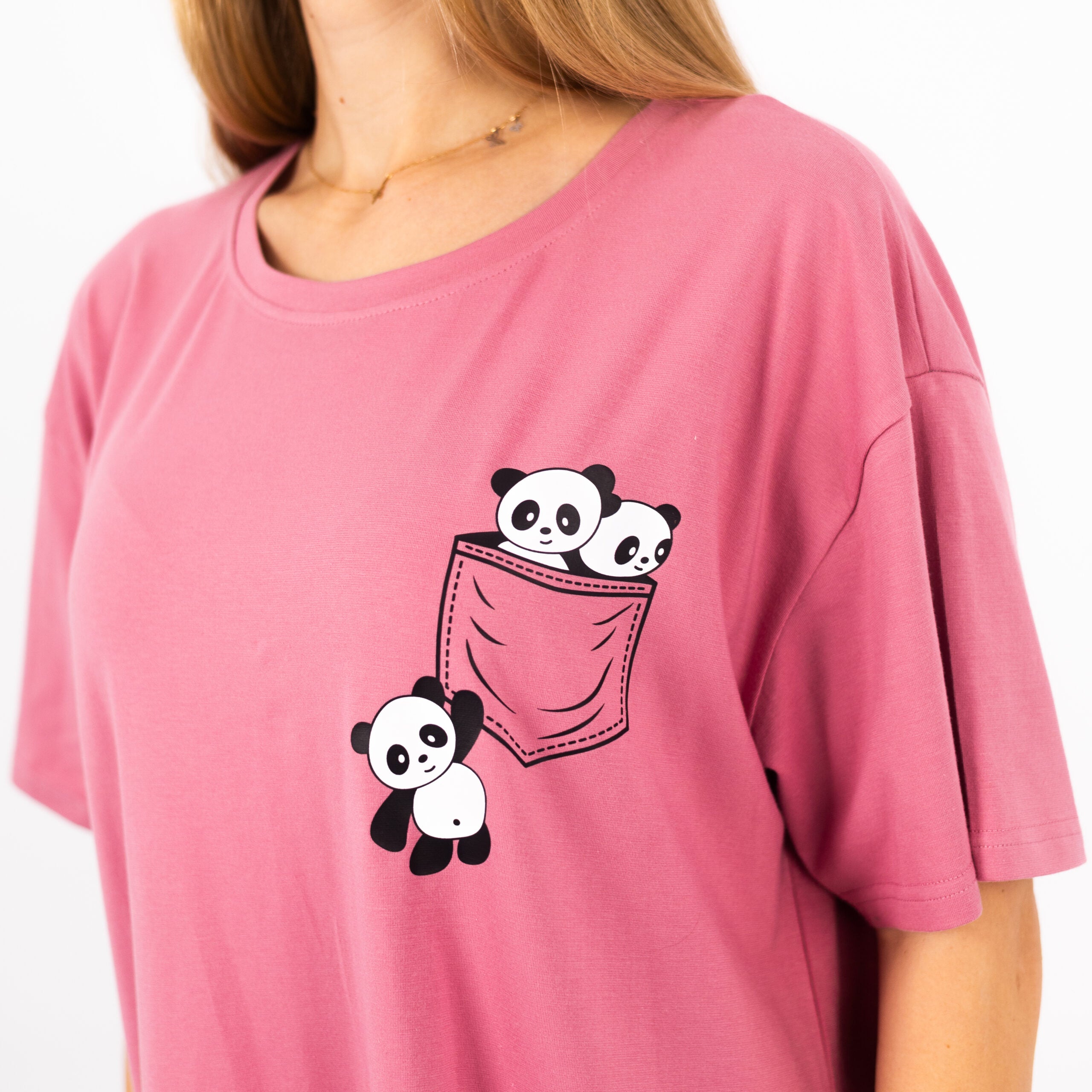 Cotton Nightdress with Cute Panda Print