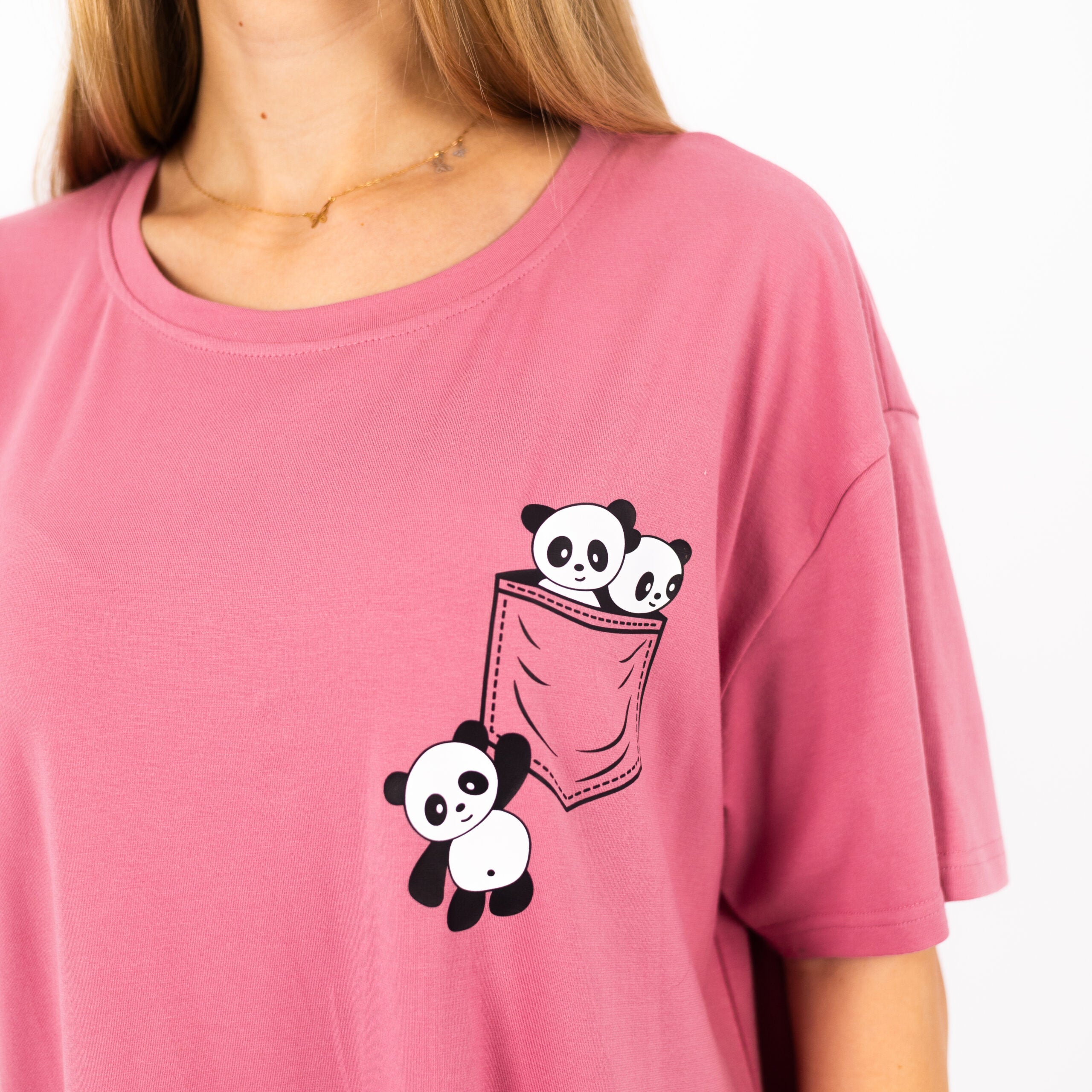 Cotton Nightdress with Cute Panda Print