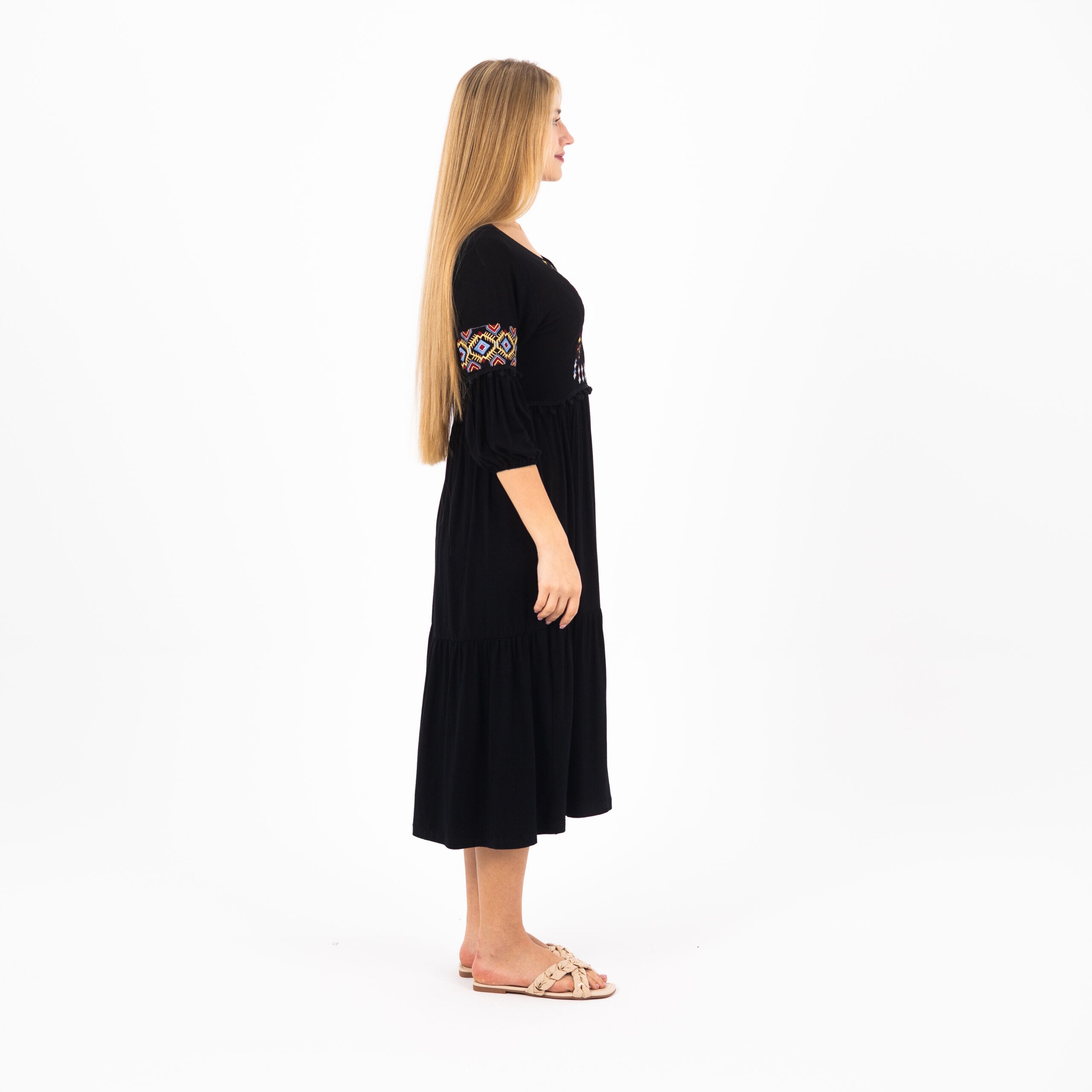 Embroidered Elegance: 100% Cotton Nightdress