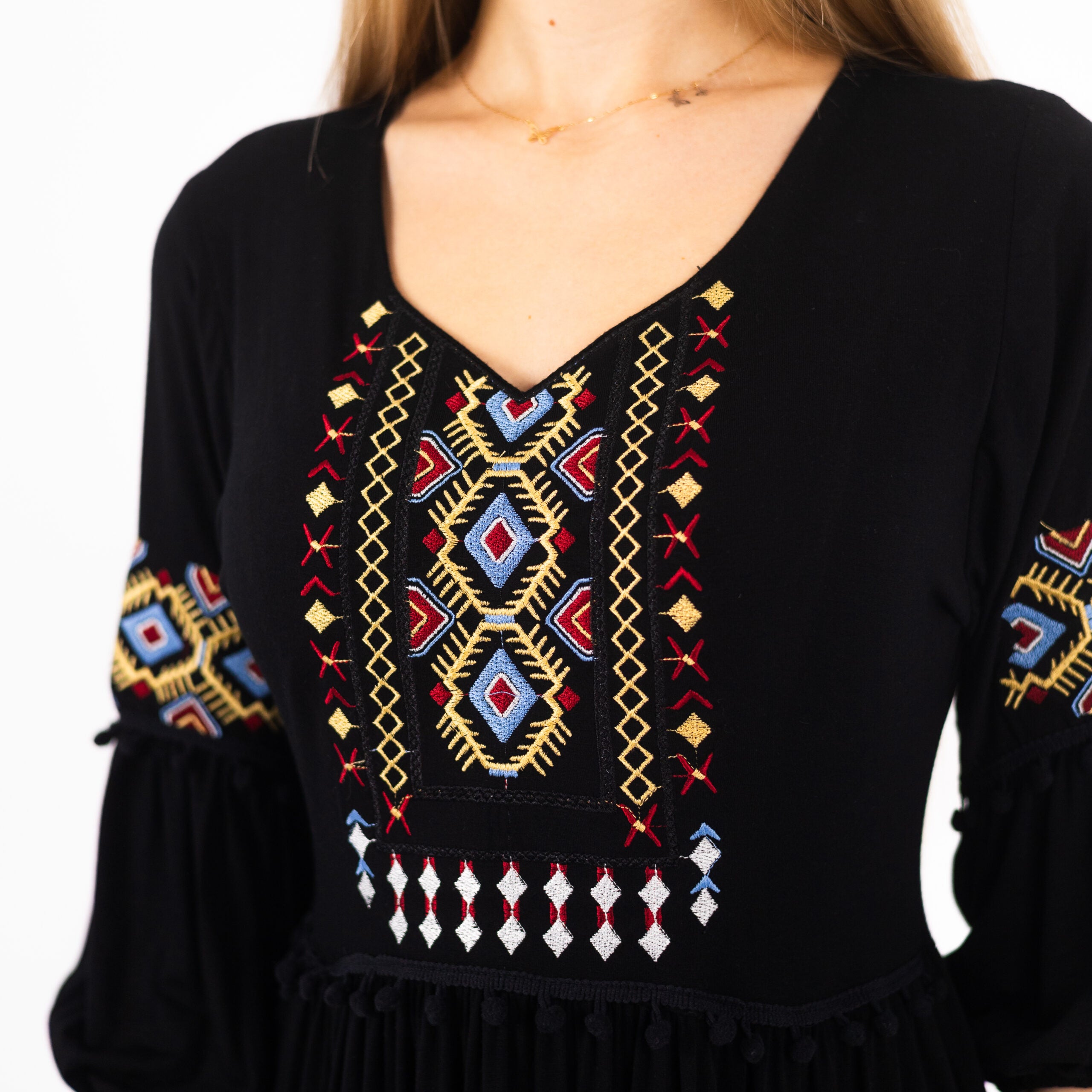 Embroidered Elegance: 100% Cotton Nightdress