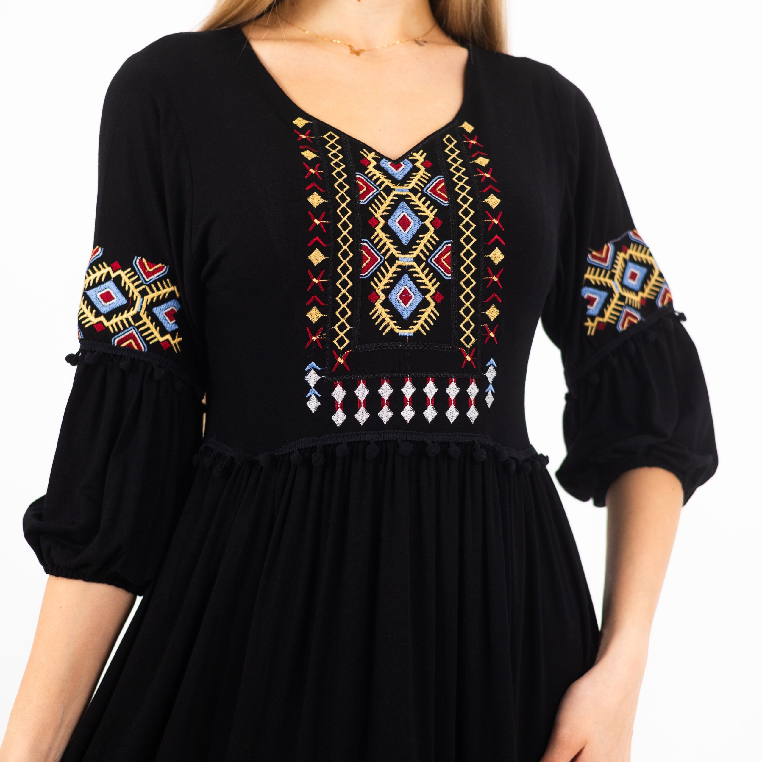 Embroidered Elegance: 100% Cotton Nightdress