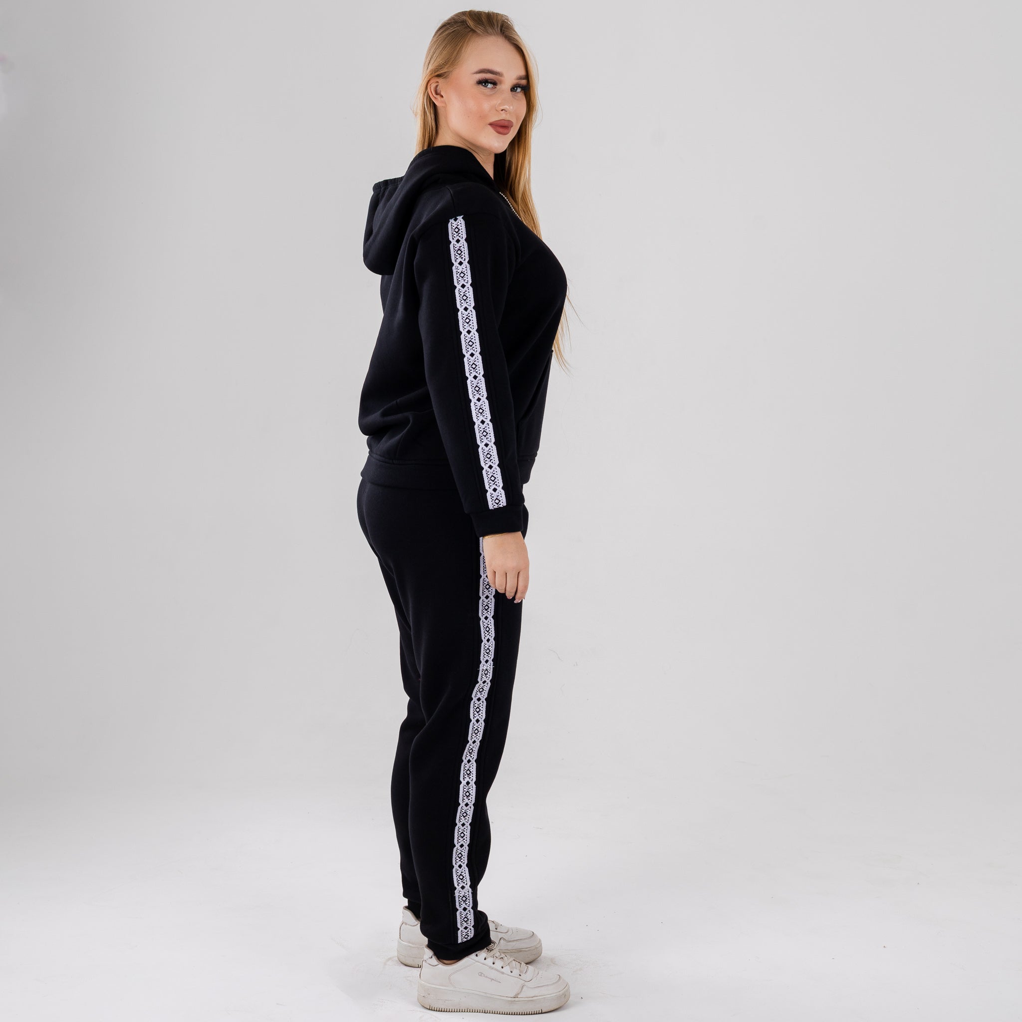 Women's Black Hoodie Tracksuit – Stylish, Cozy & Sporty