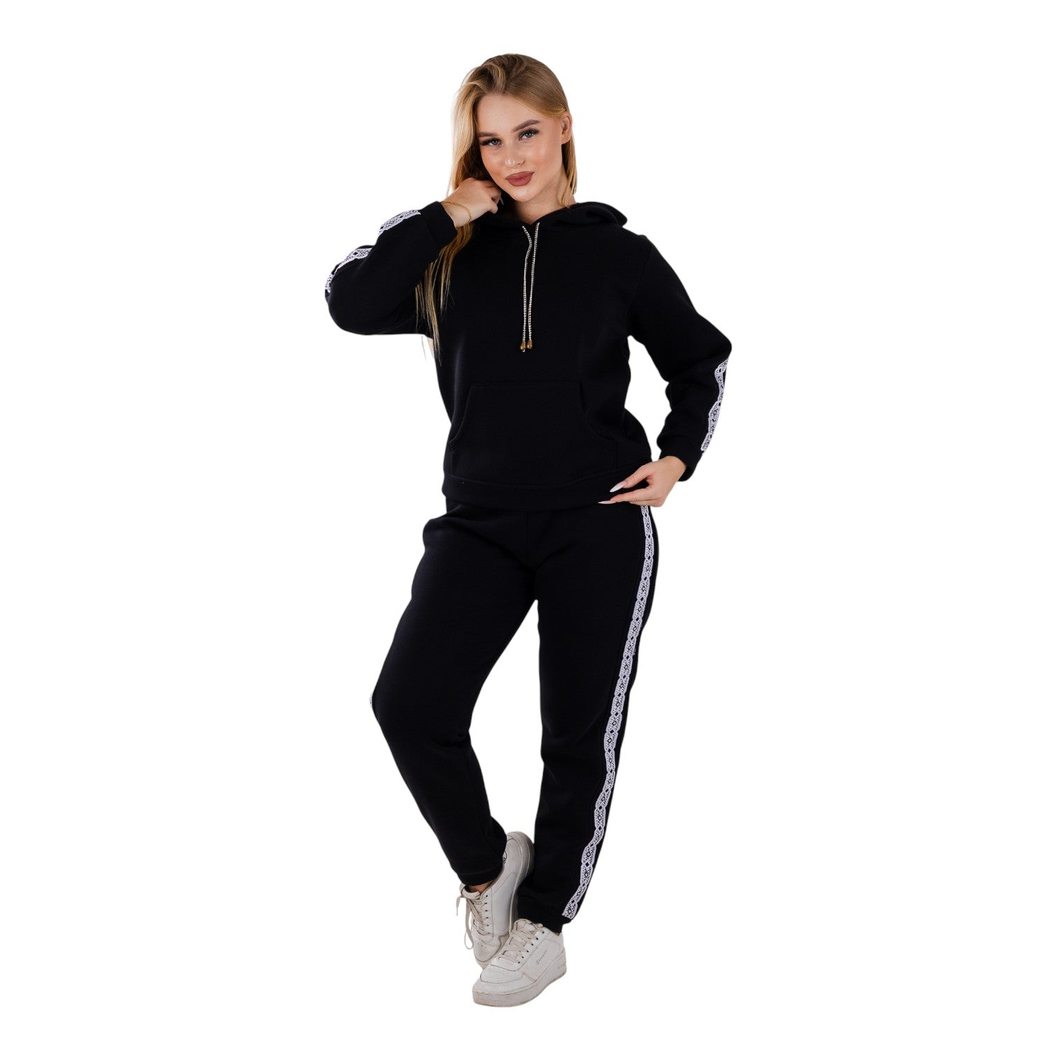 Women's Black Hoodie Tracksuit – Stylish, Cozy & Sporty