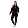 Women’s Black Hooded Tracksuit Set – Zip-Up Hoodie & Jogger Pants