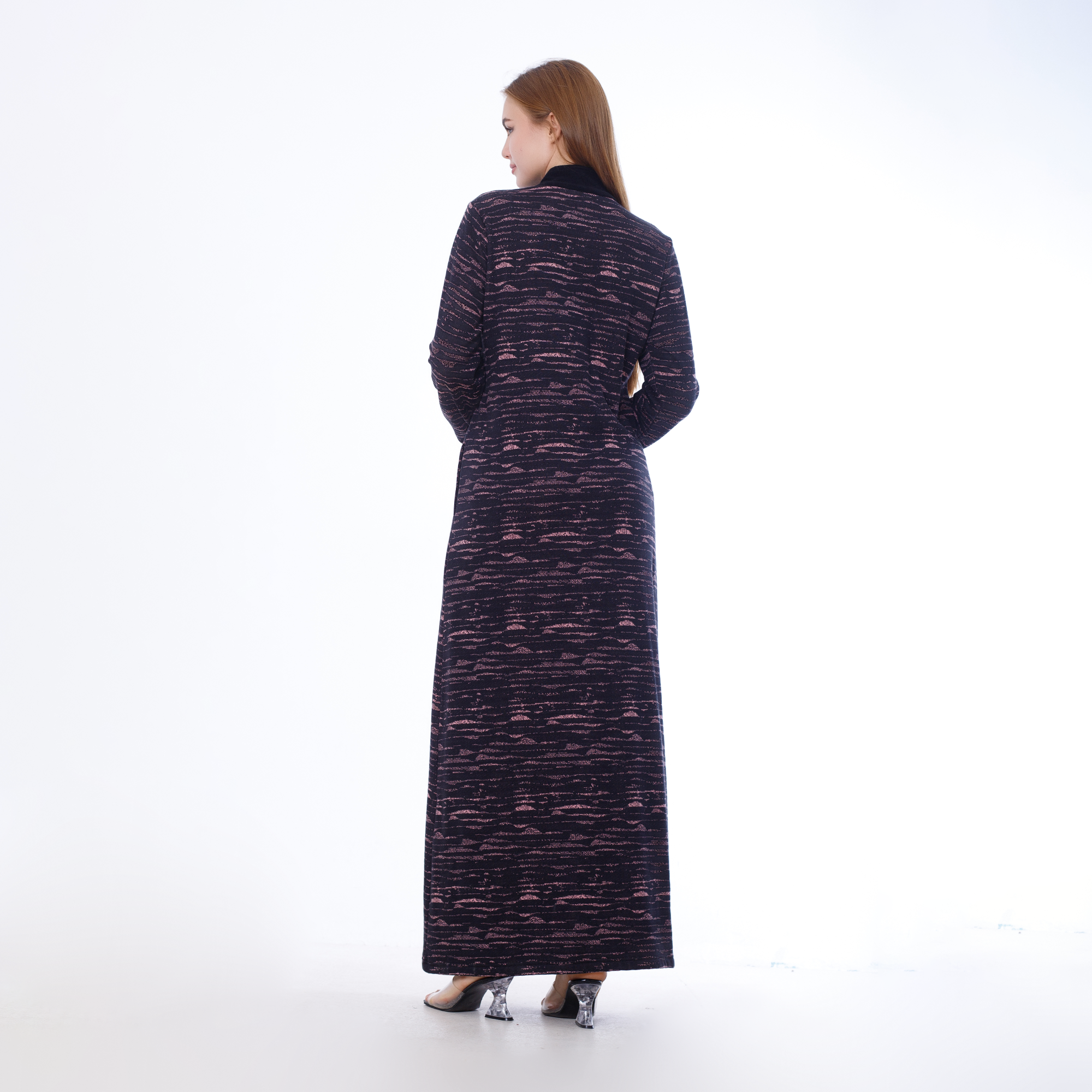 Winter Embroidered Nightdress – Zipper & Side Pockets