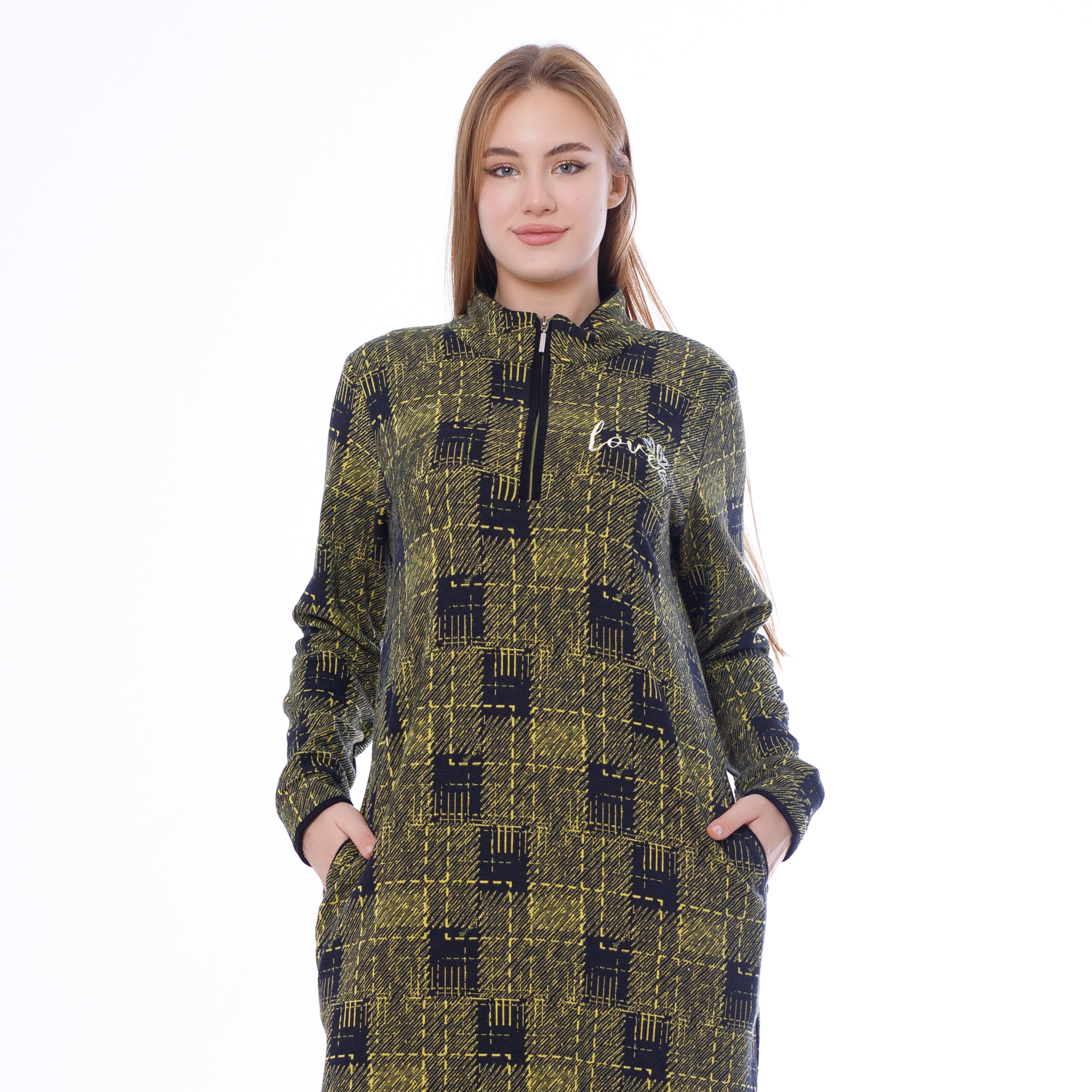 Classic Checkered Embroidered Abaya