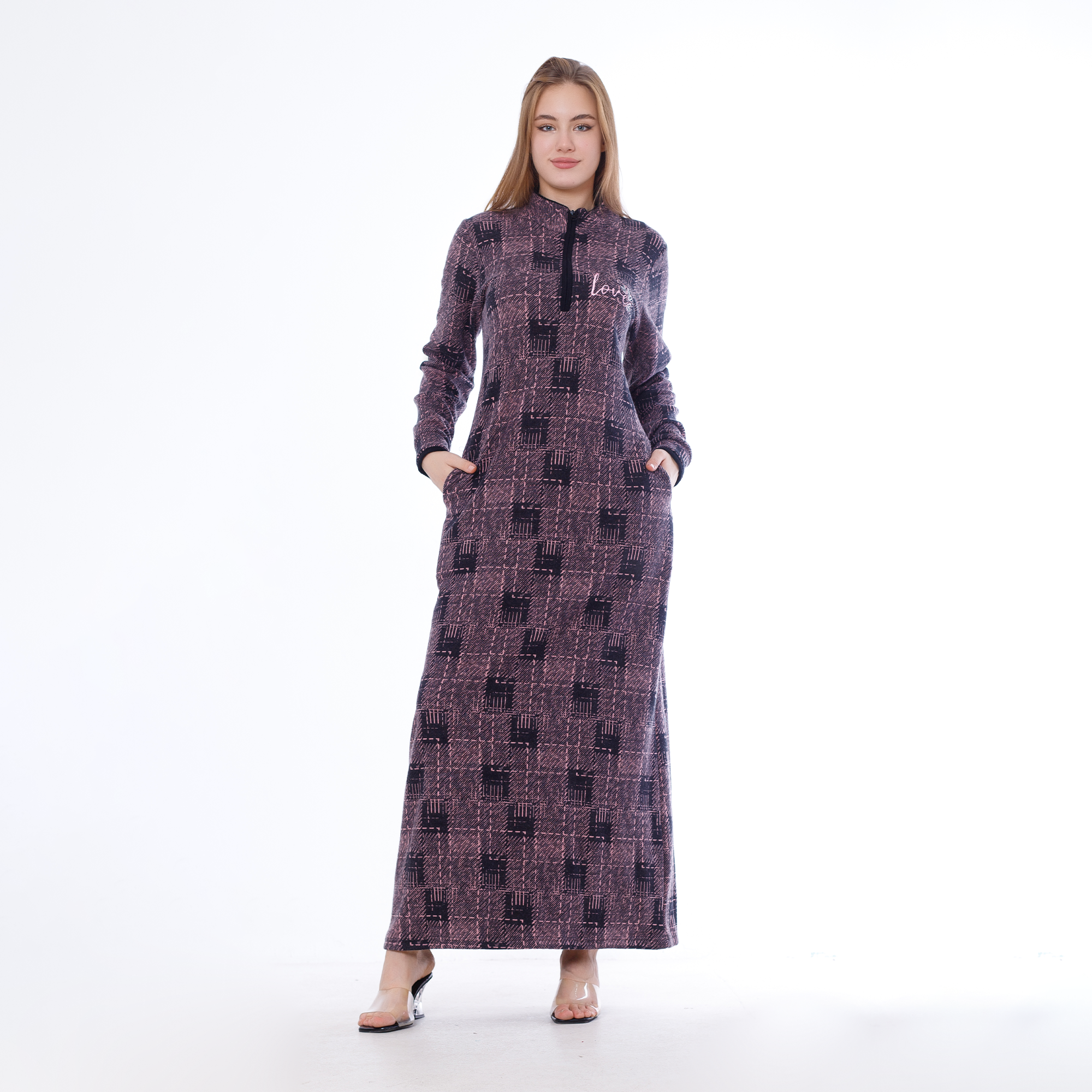 Classic Checkered Embroidered Abaya