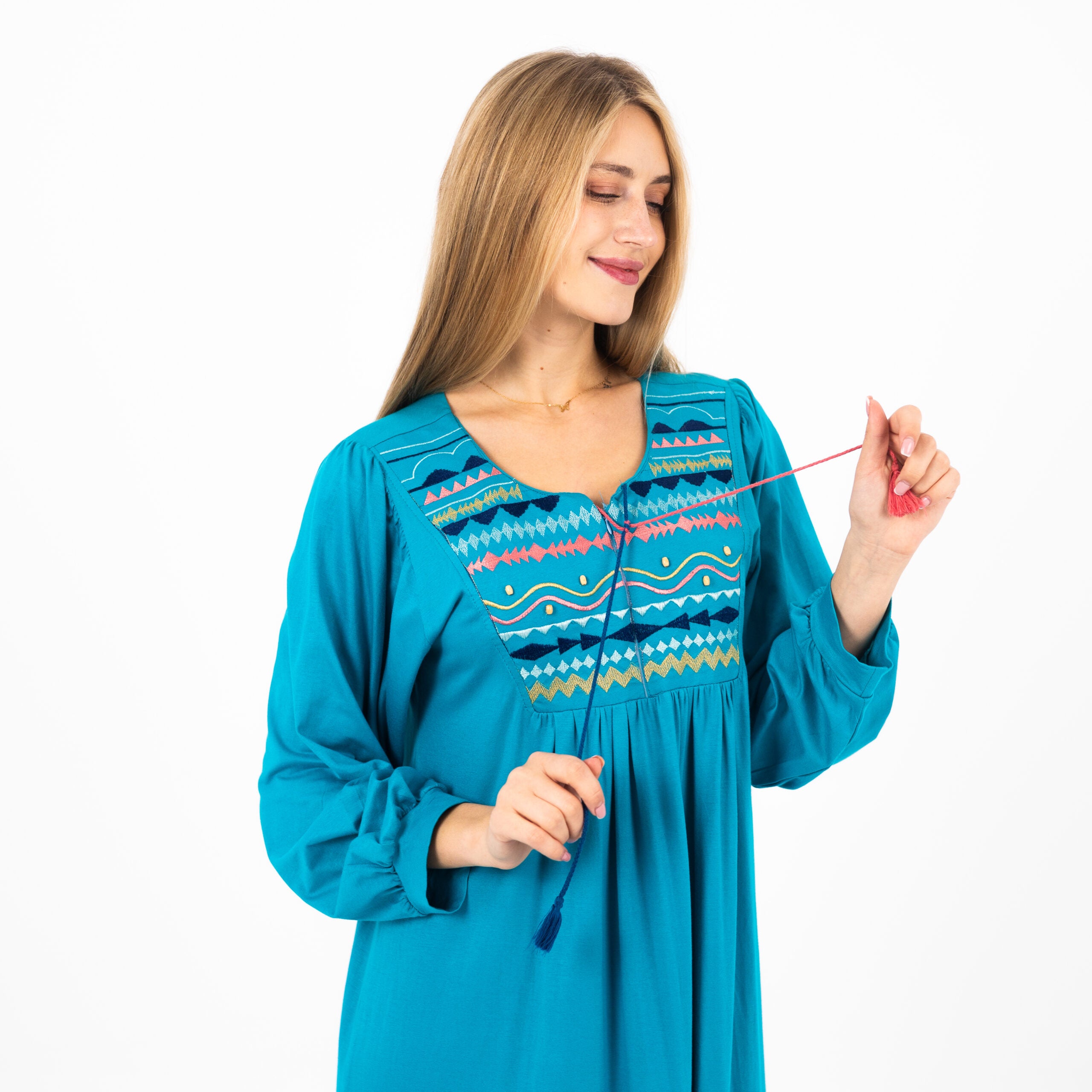 Summer Cotton Abaya for Women–Elegant Embroidered