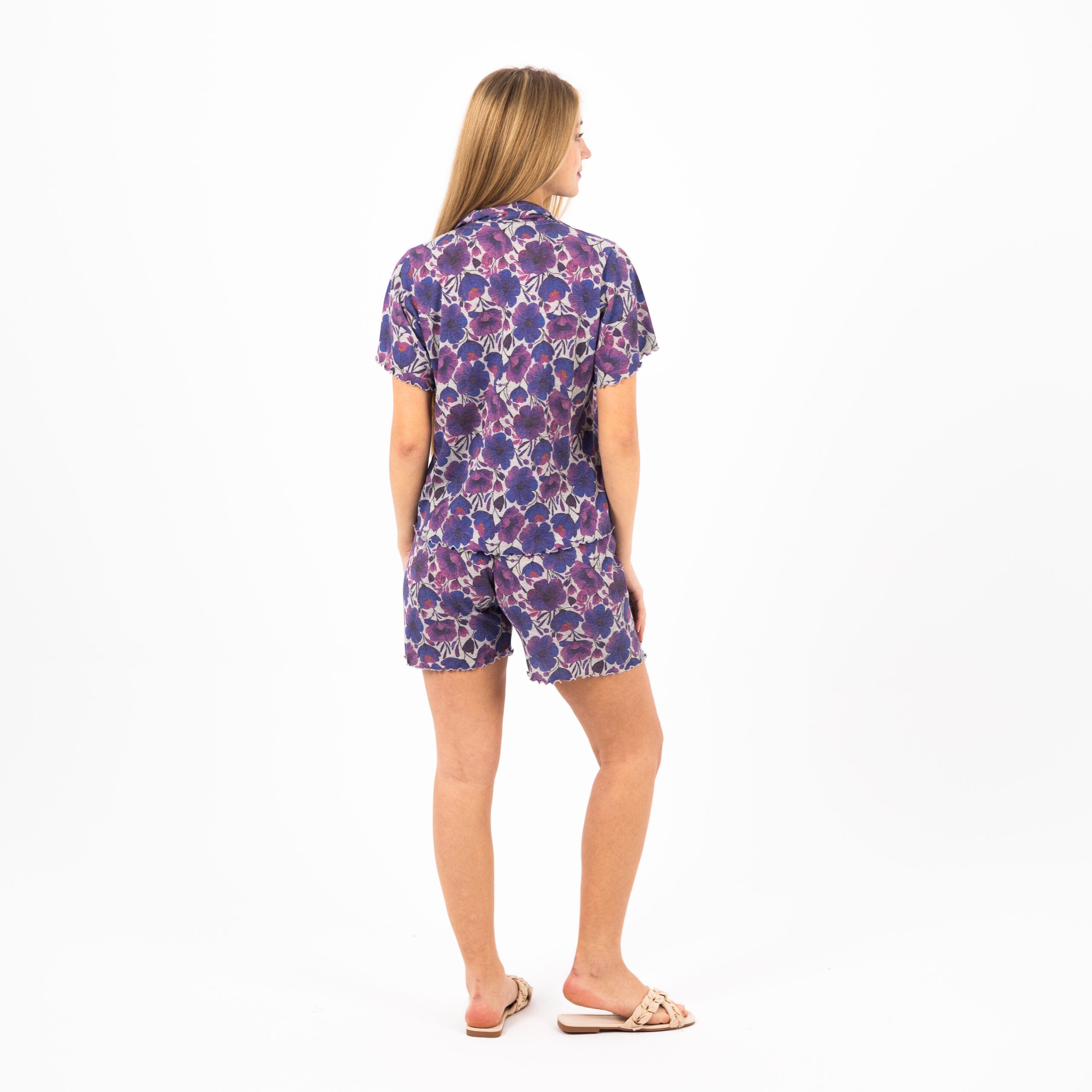 Classic Purple Printed Hot Short