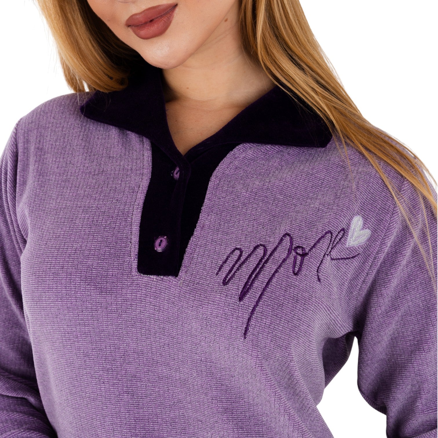 Women’s Soft Velvet Long Night Dress – Lavender Purple