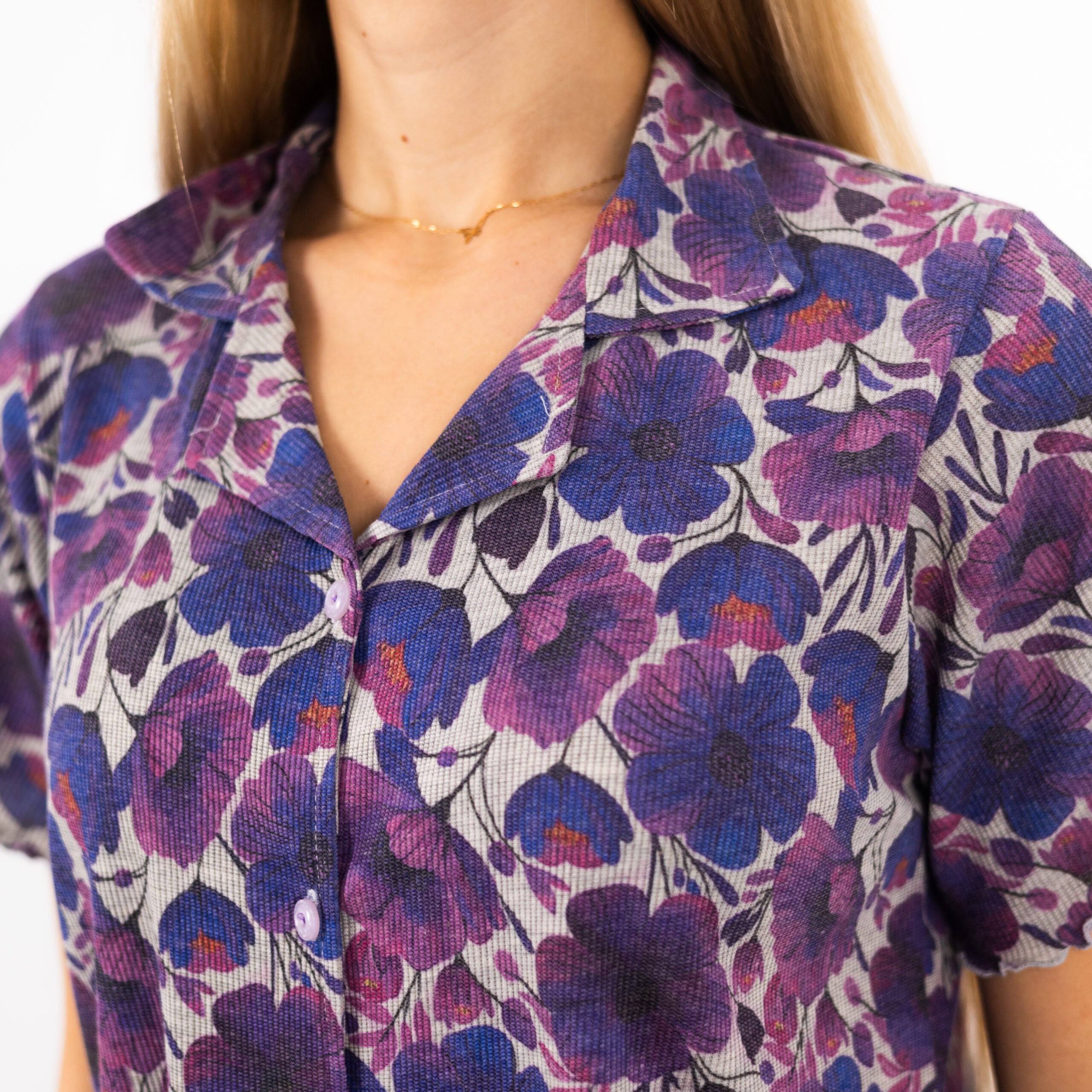 Classic Purple Printed Hot Short