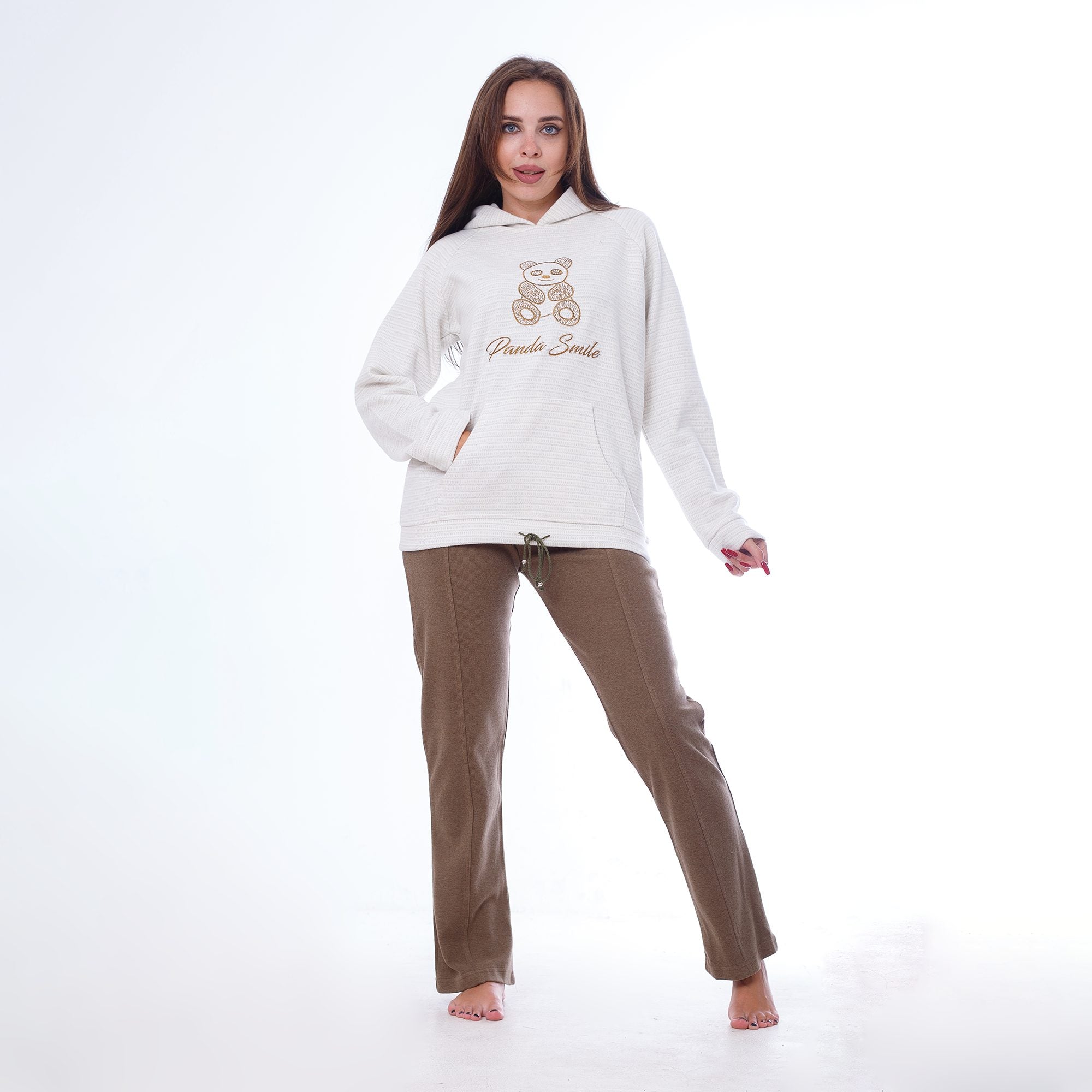 Winter Embroidered Milton Cotton Pajama Set