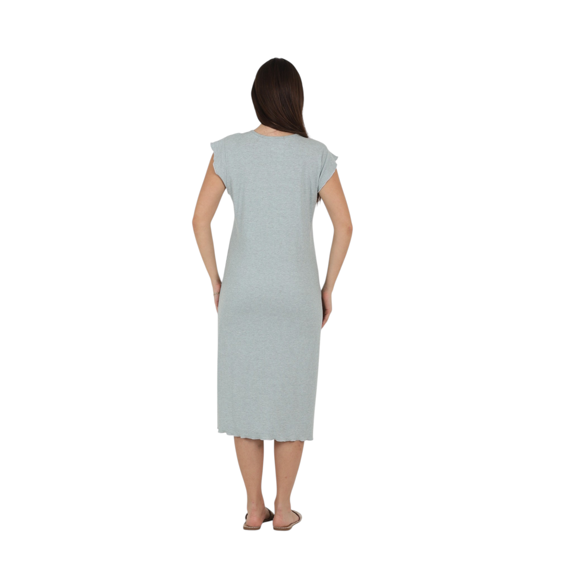 Embroidered Tie-Neck Nightgown
