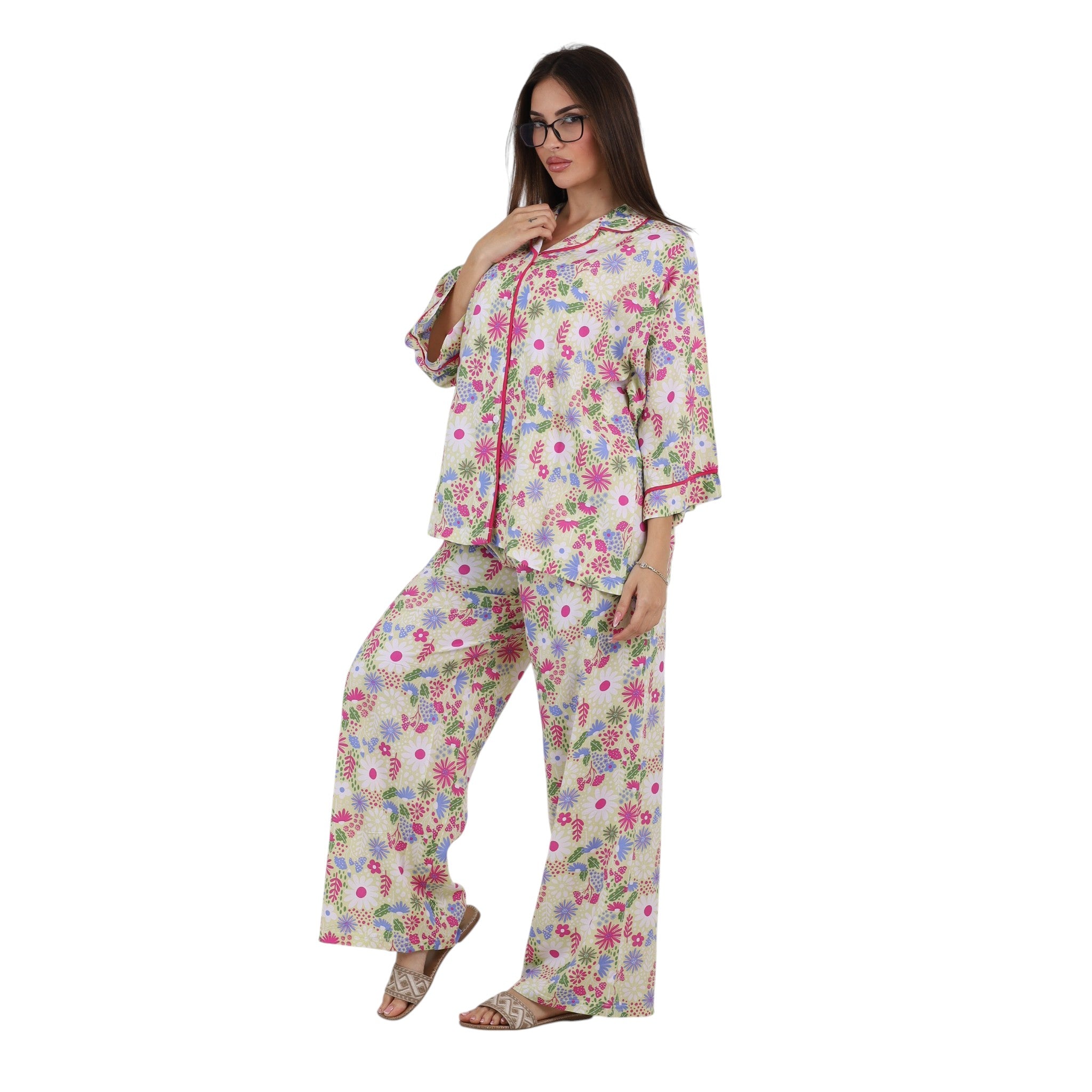Classic Printed Long Pajama Set