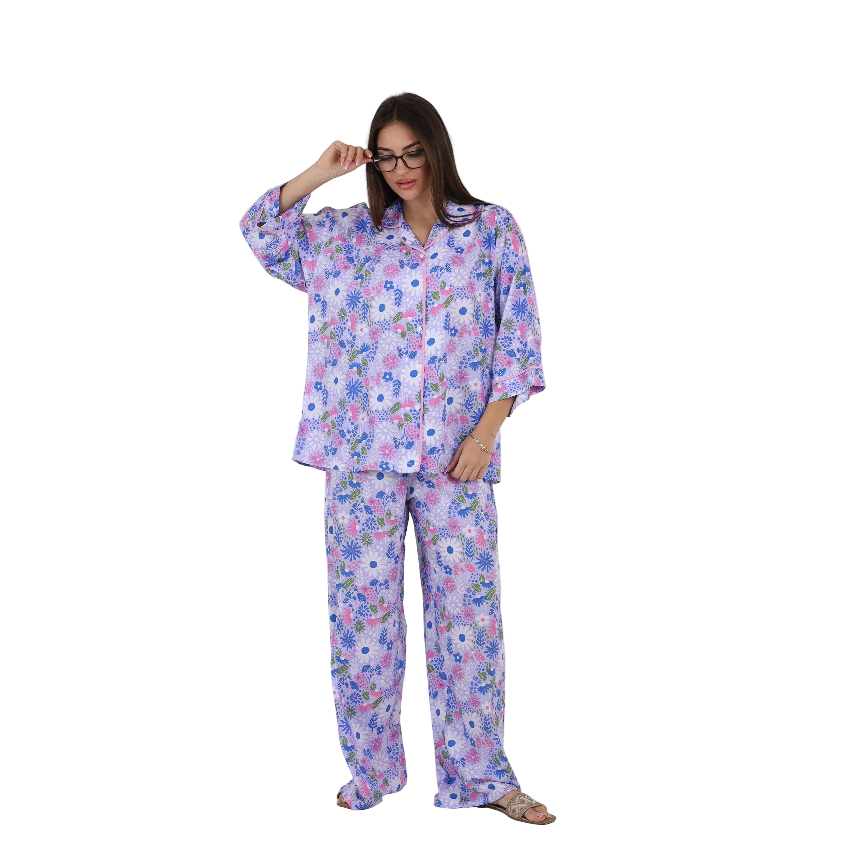 Classic Printed Long Pajama Set