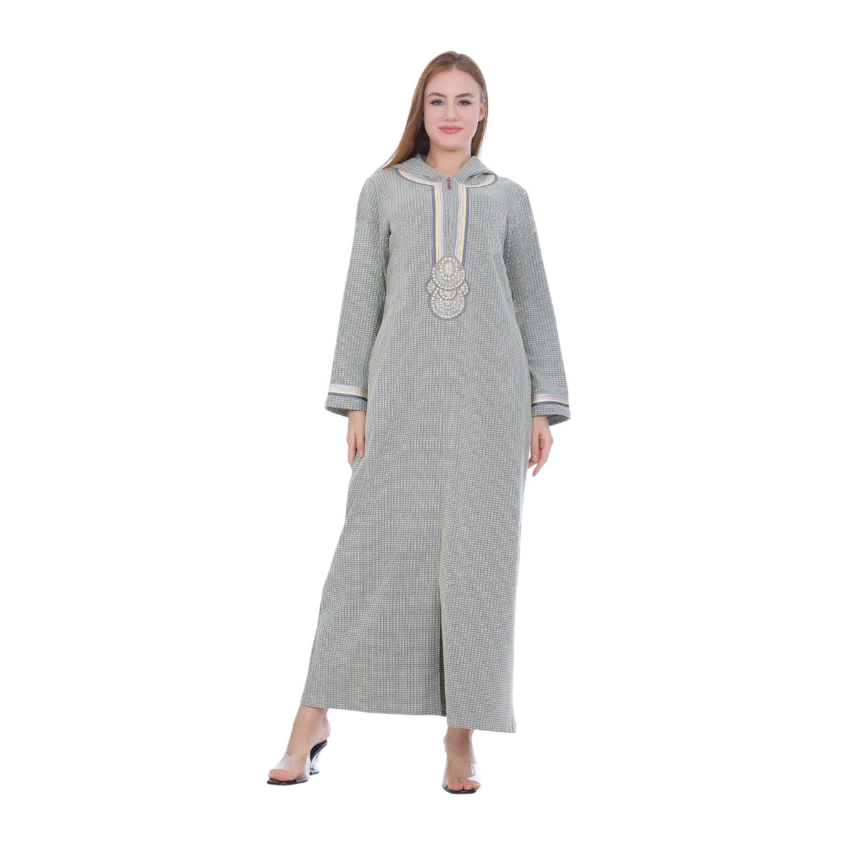 Layan Hooded Embroidered Melton Abaya | FW26
