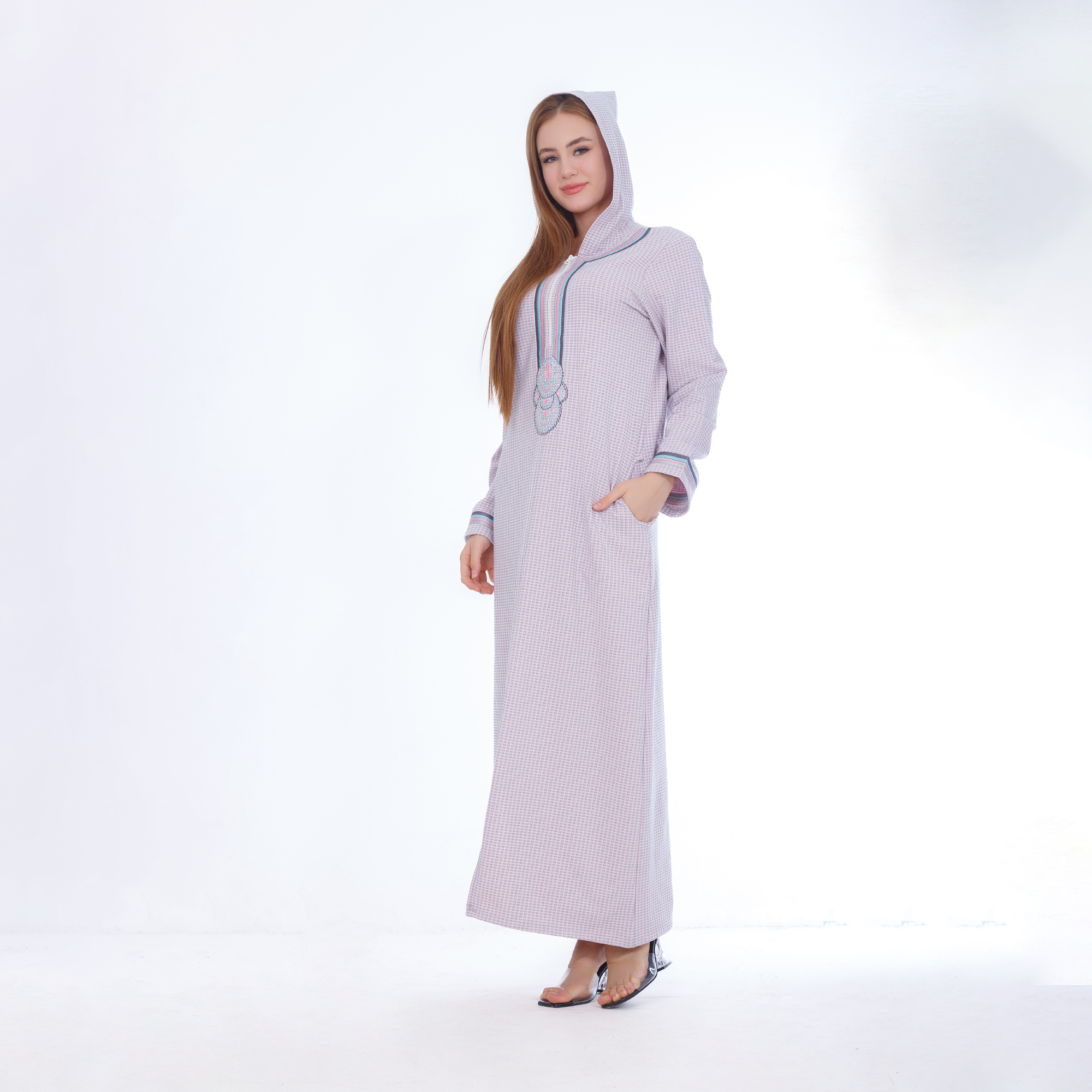 Winter Abaya – Zipper Chest-Embroidered Design