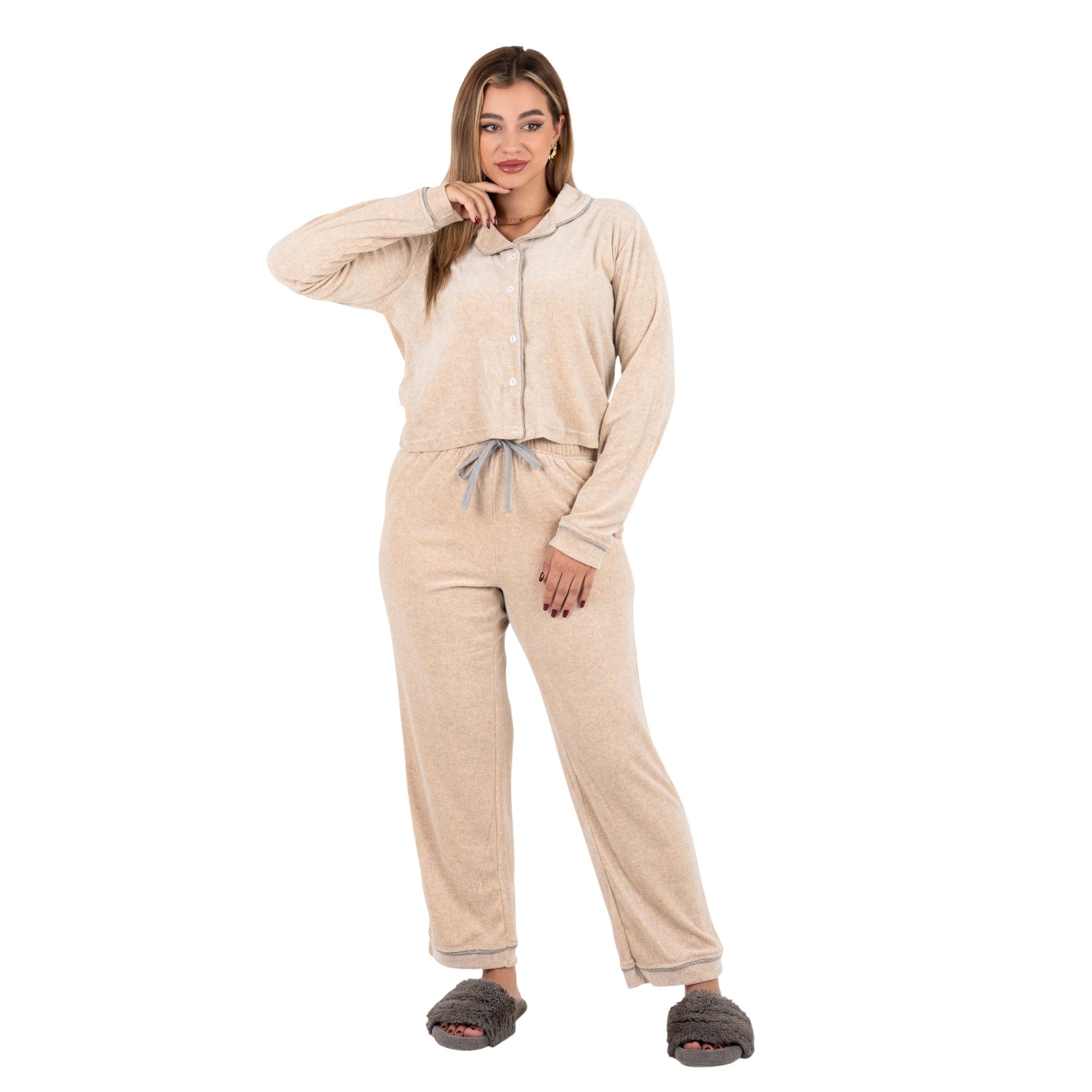 Classic Velvet Pajama Set – Elegant Comfort for Every Season