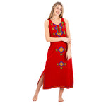 Women's Sleeveless Embroidered Cotton Nightgown